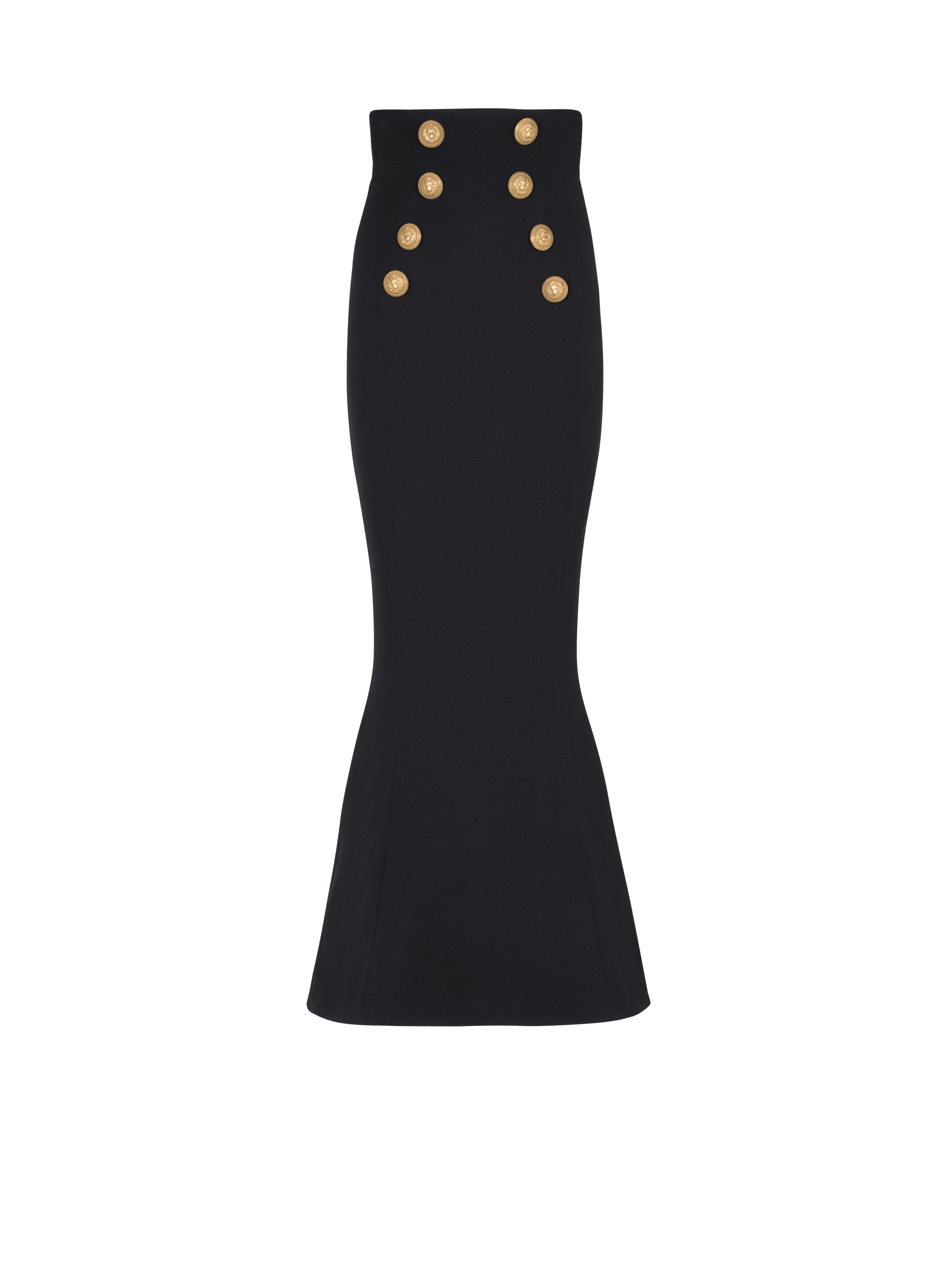 Jupe longue taille haute boutonnée