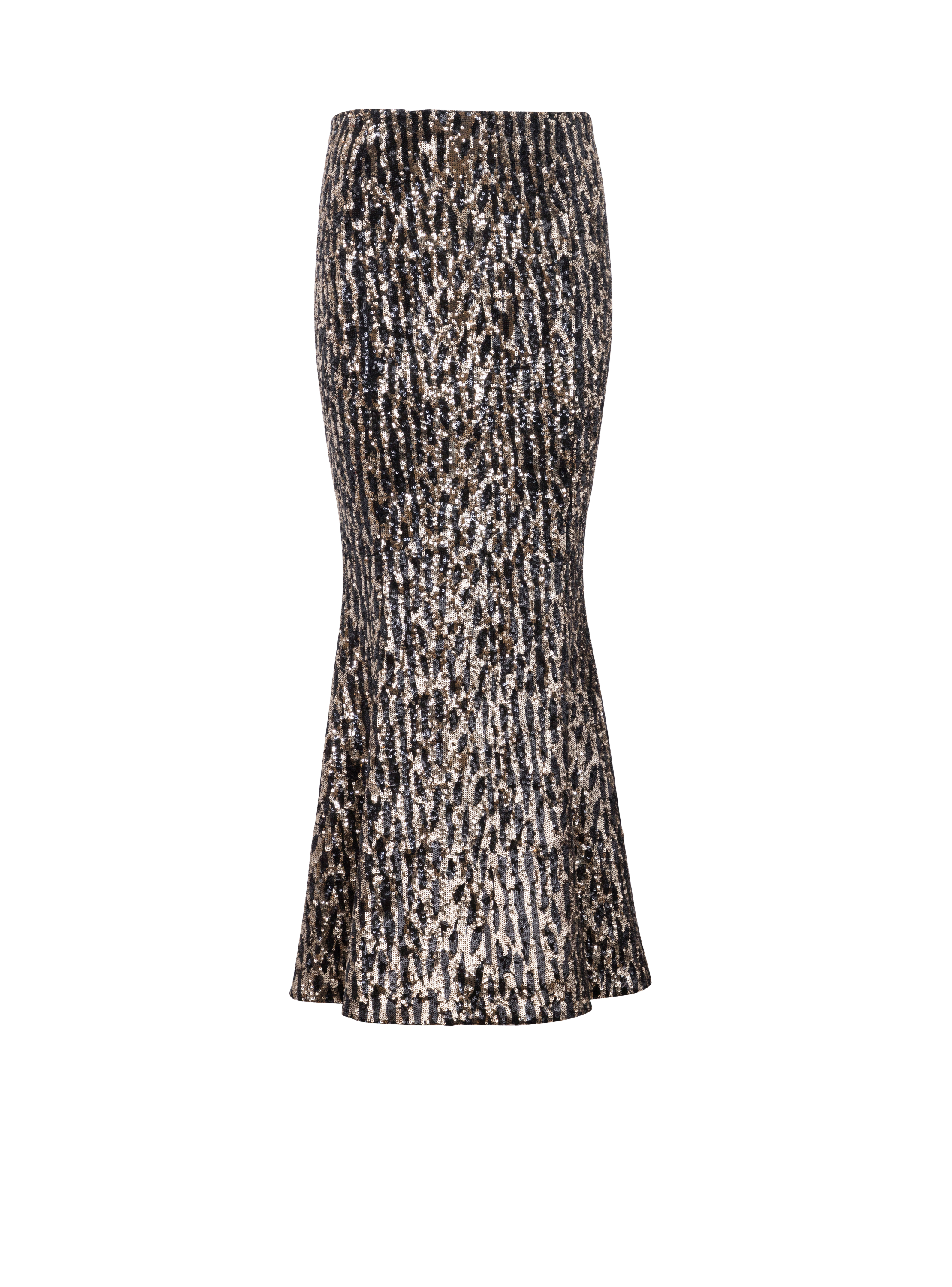 Long skirt with sequin embroidery, gold, hi-res