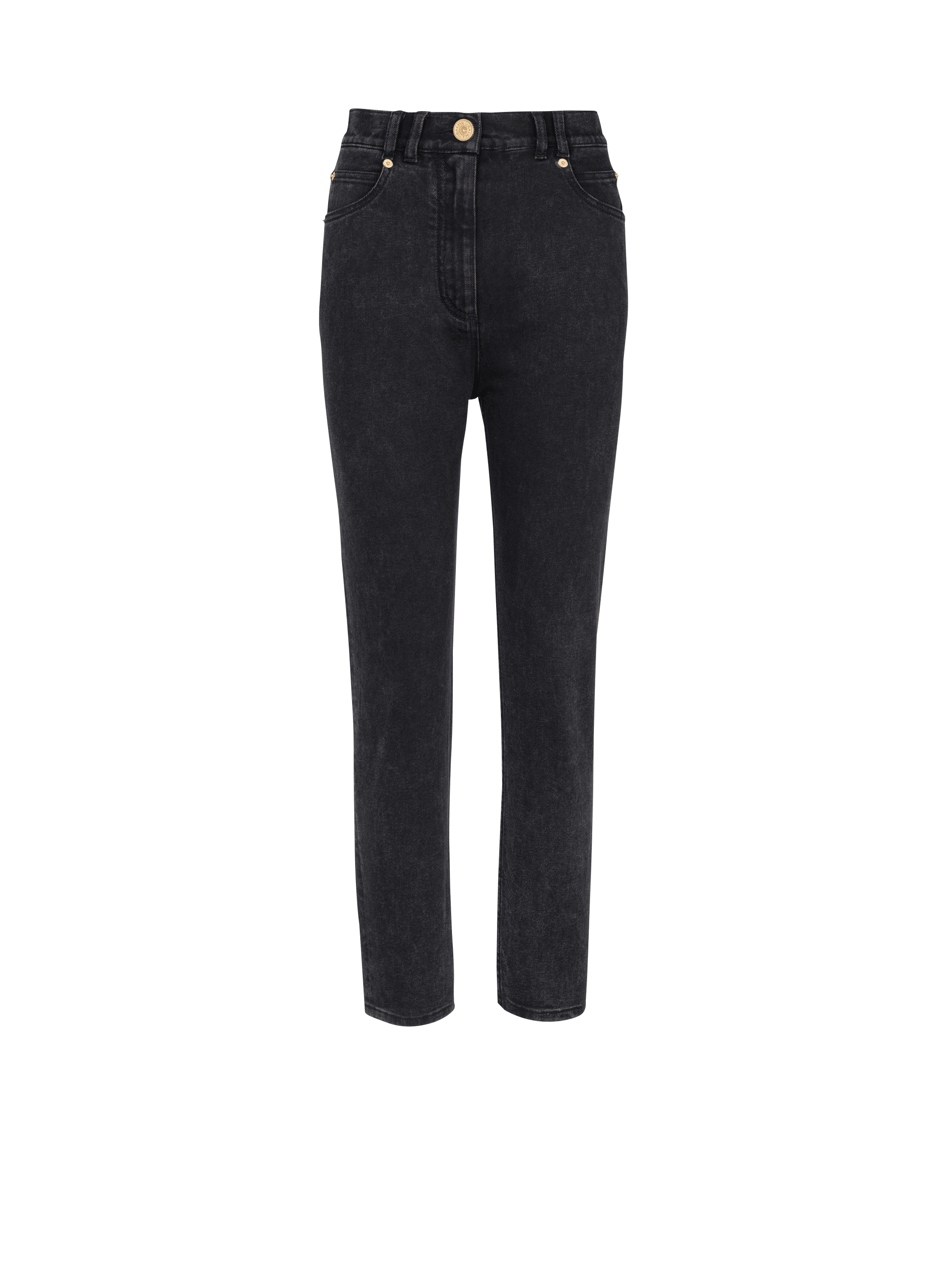 Jean slim en denim noir Femme BALMAIN