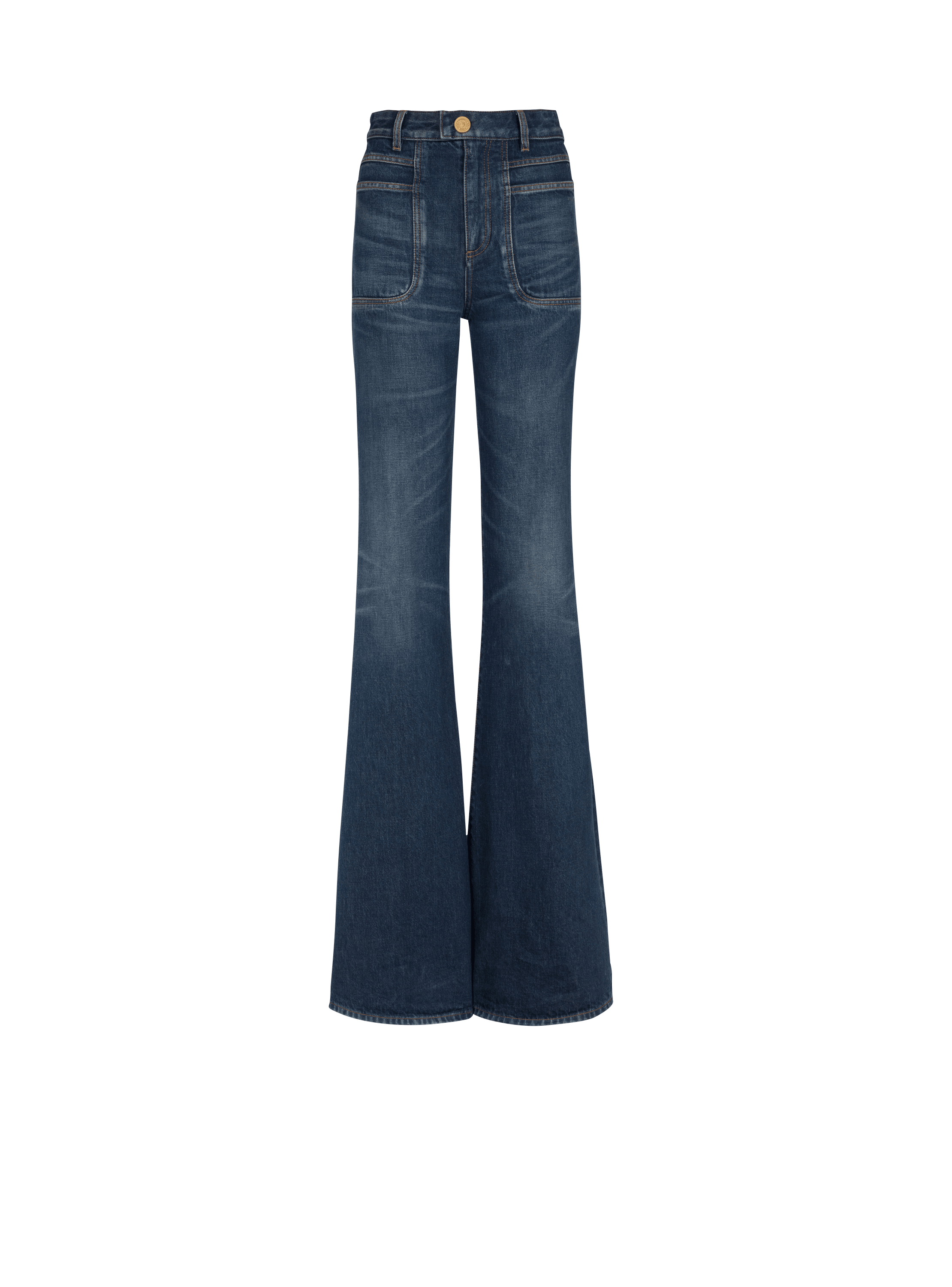 Ausgestellte Jeans, blau, hi-res