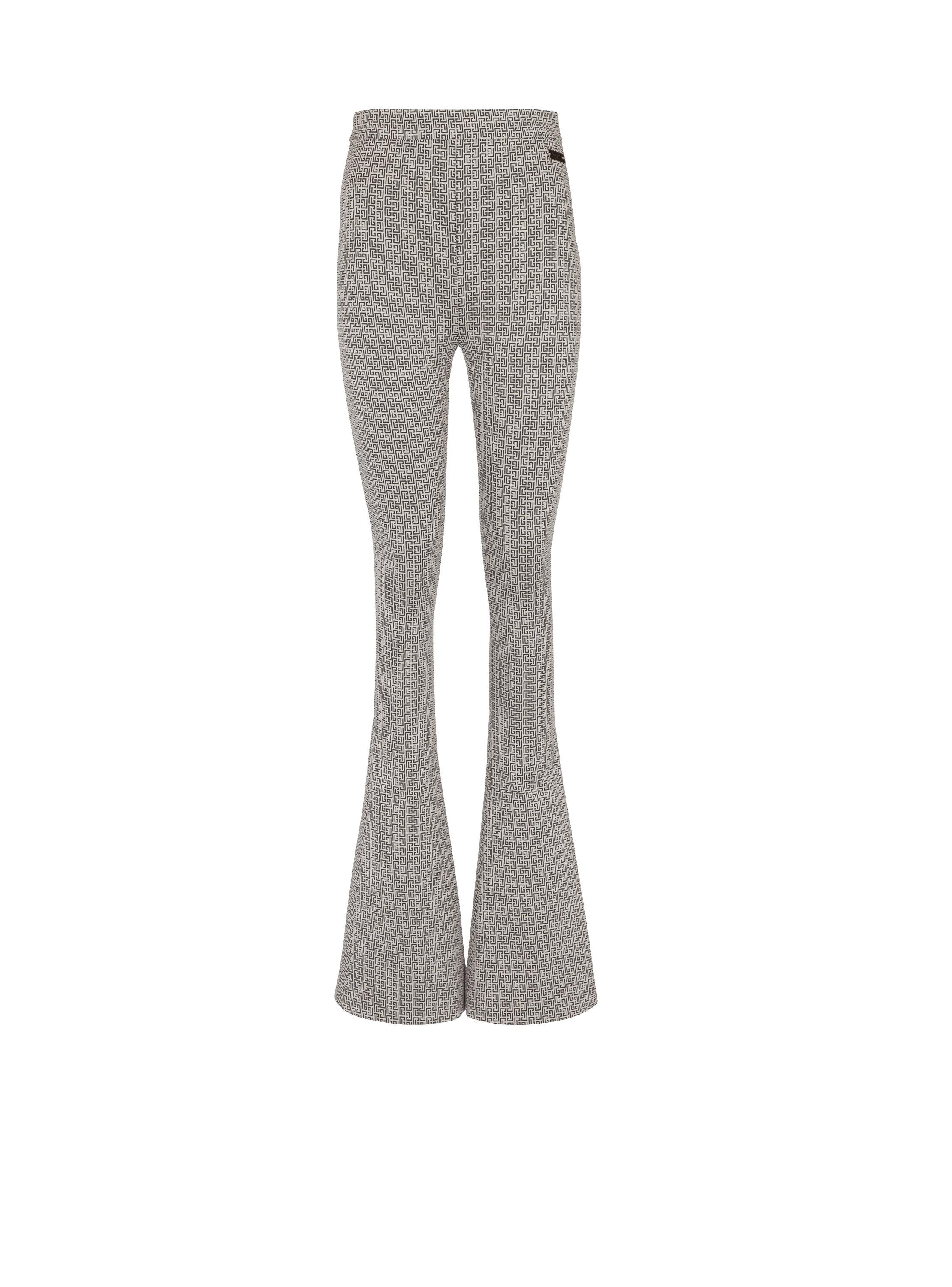 Pantalón acampanado de jacquard con monograma