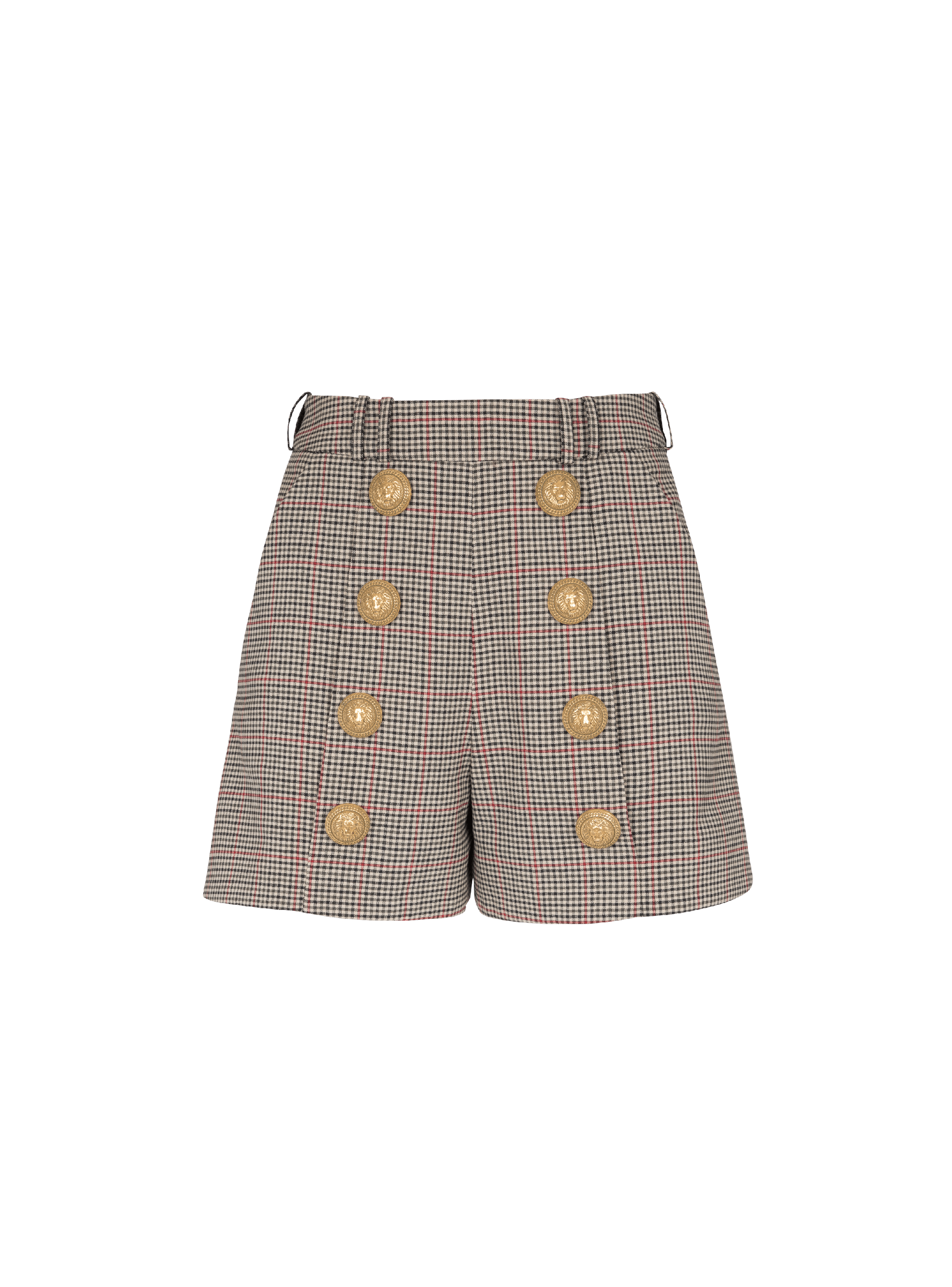 Wool shorts with buttons