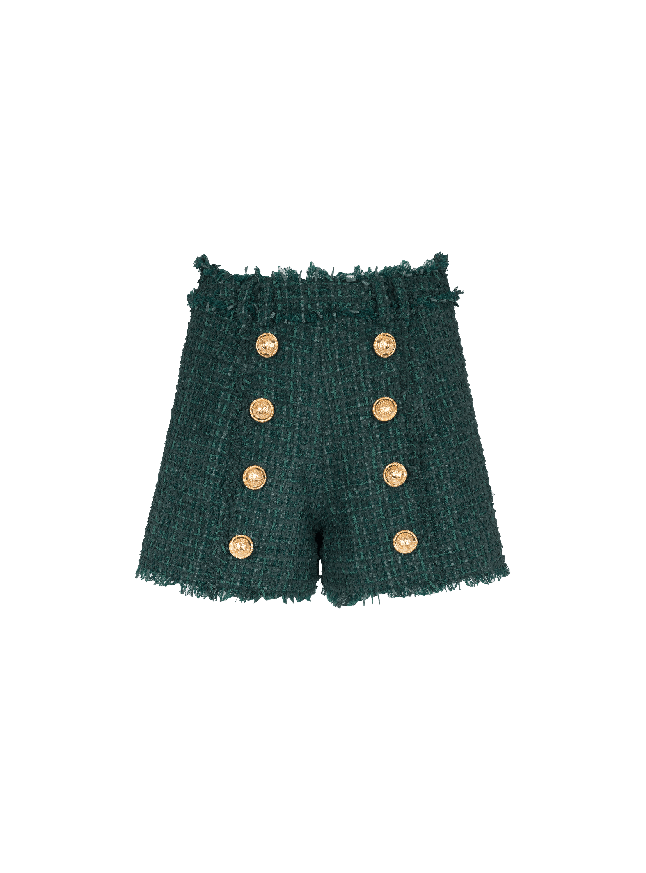 Tweed shorts with buttons