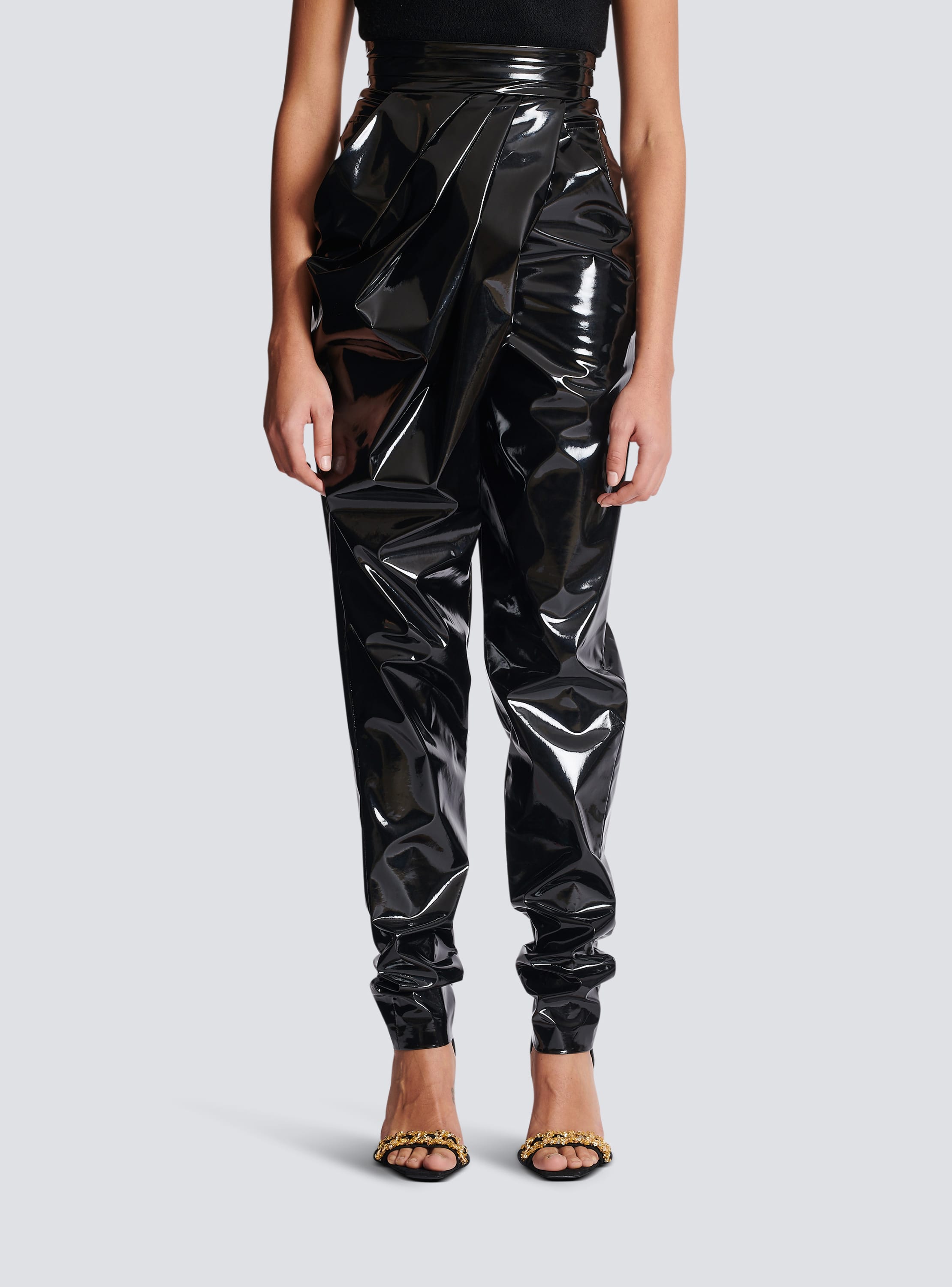 Balmain Black Paneled Trousers