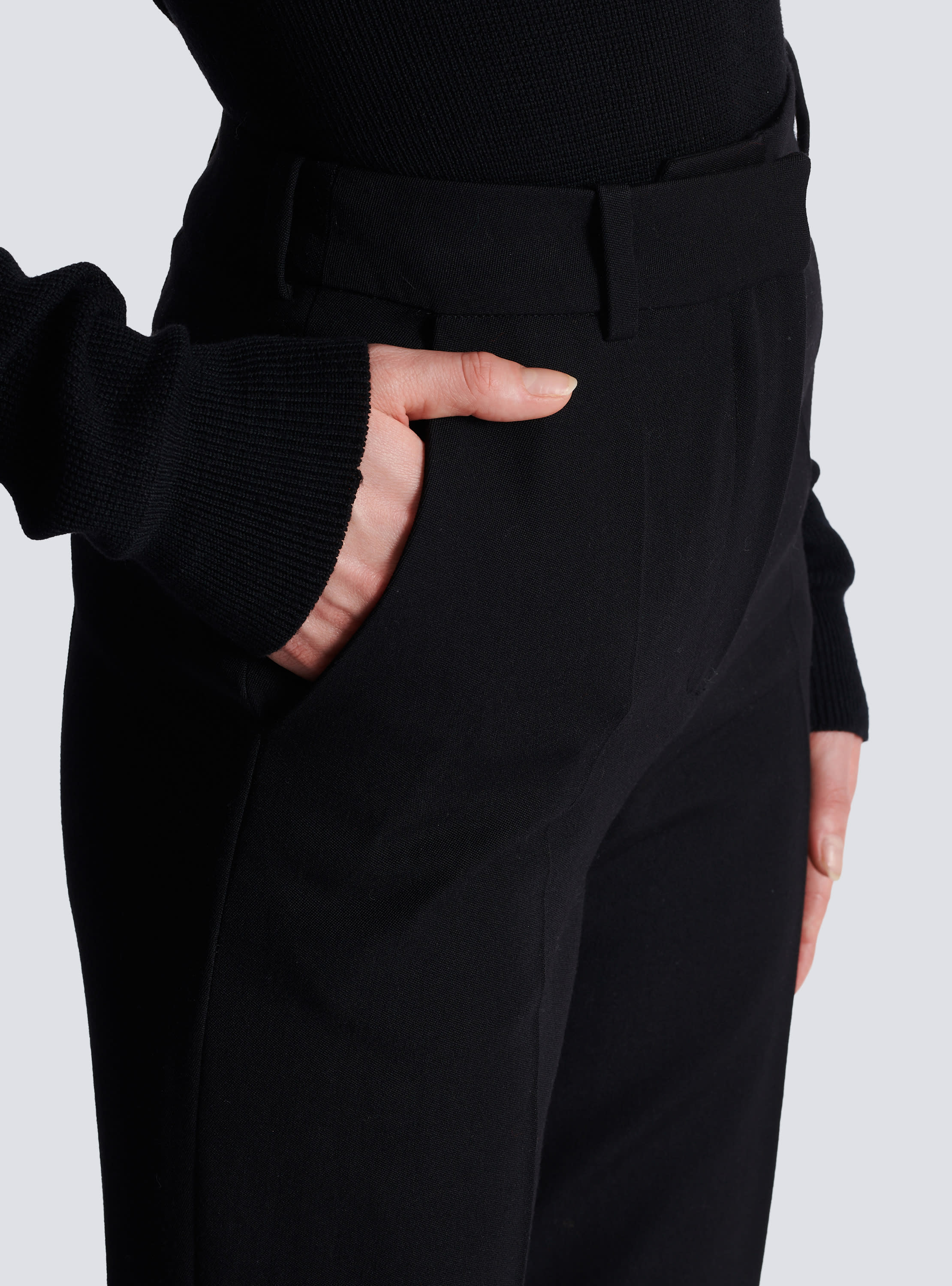 Flared trousers with creases black - Women
