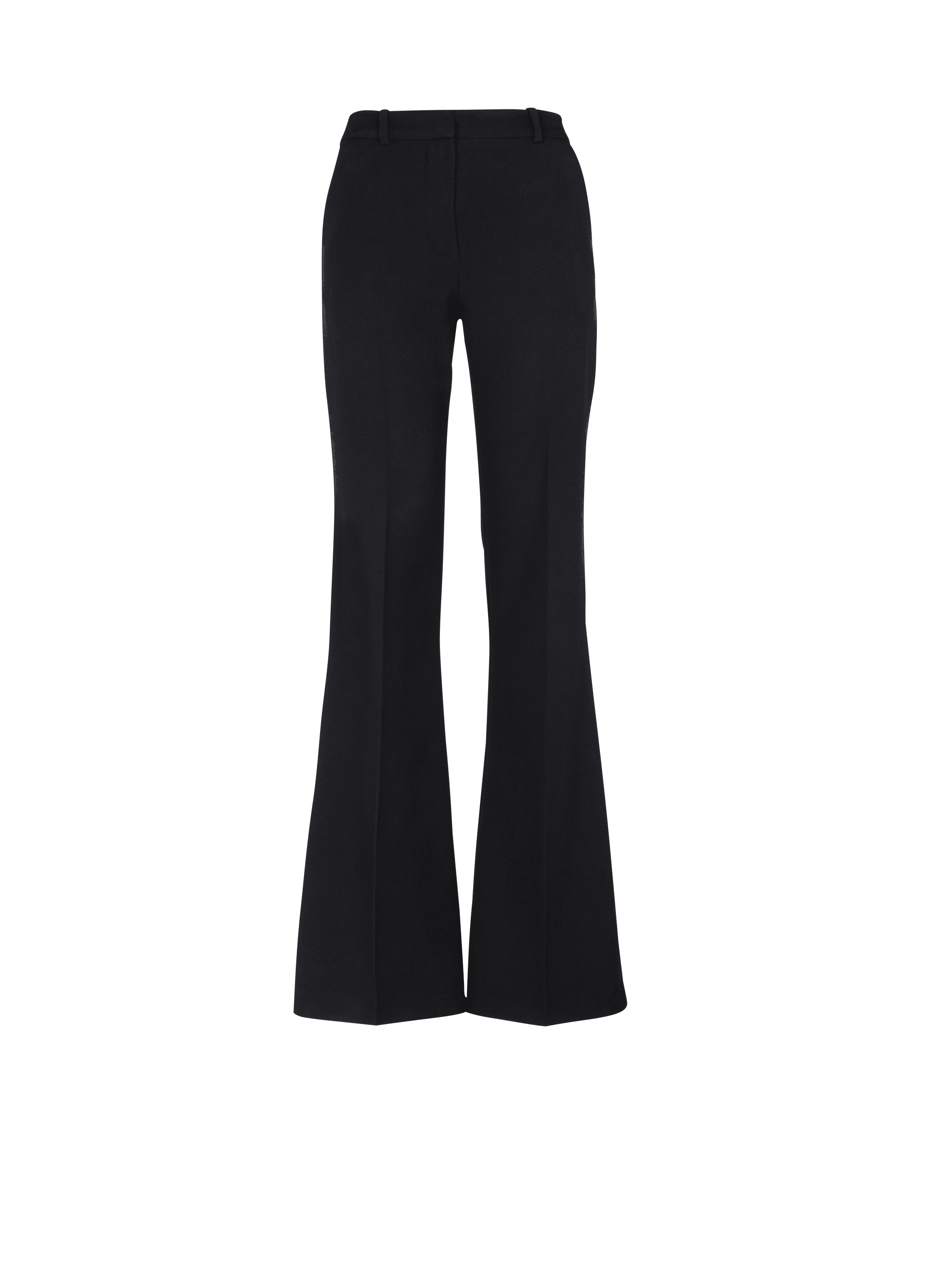 Flared trousers with creases