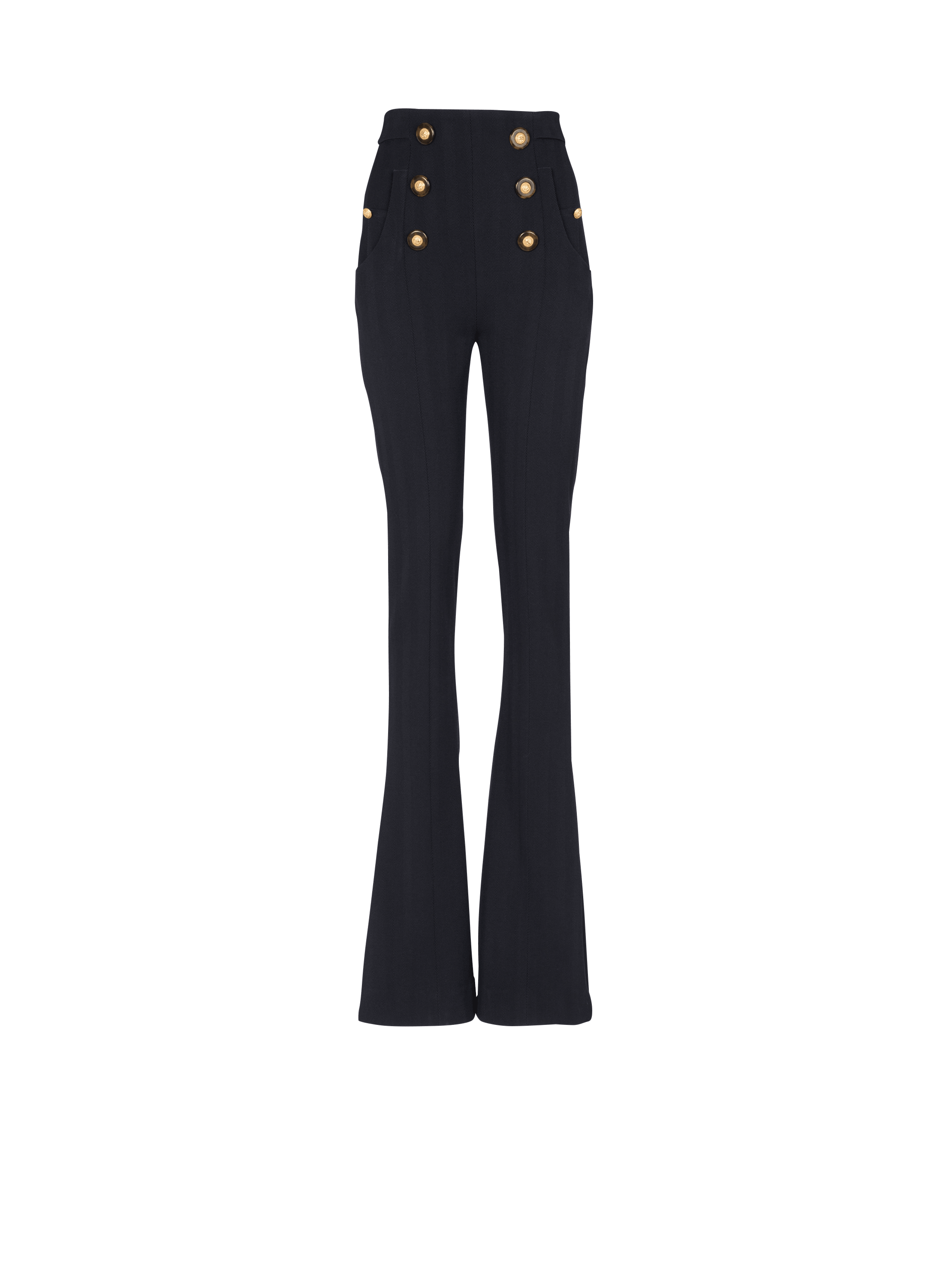 Pantalón de cintura alta de tweed con motivo de espiga