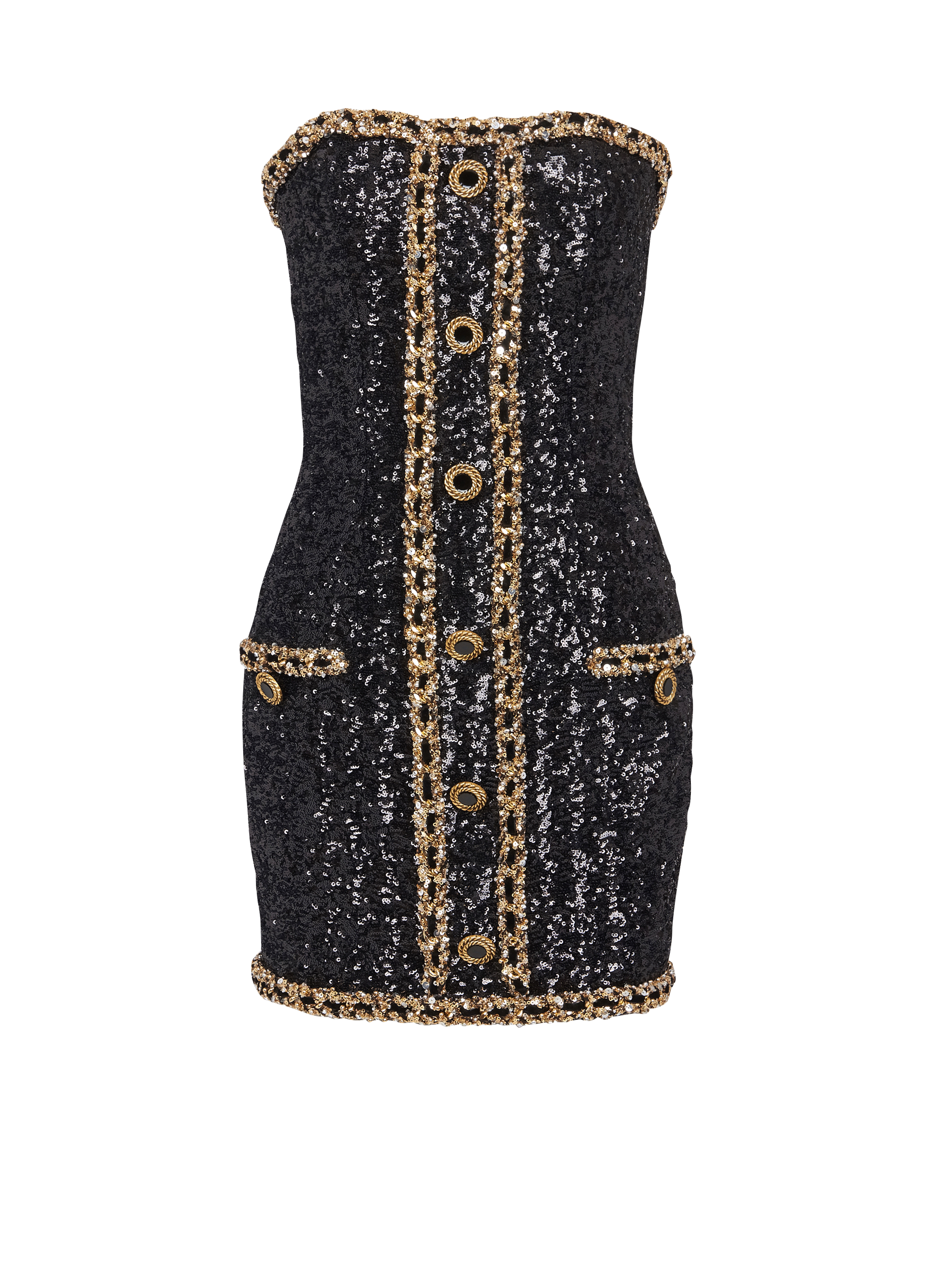 Bustier dress with embroidery black - Women