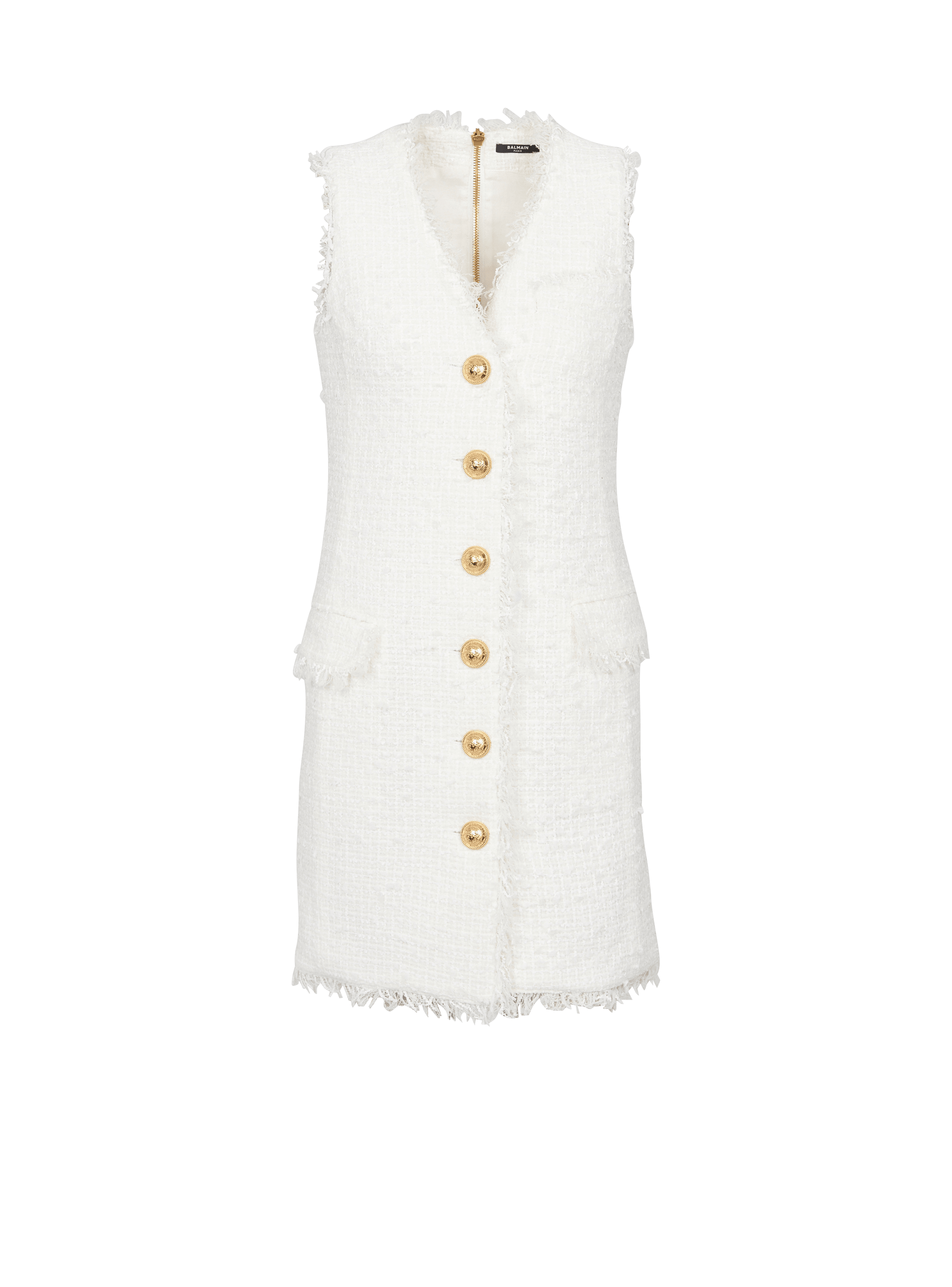 Sleeveless tweed dress - Women | BALMAIN