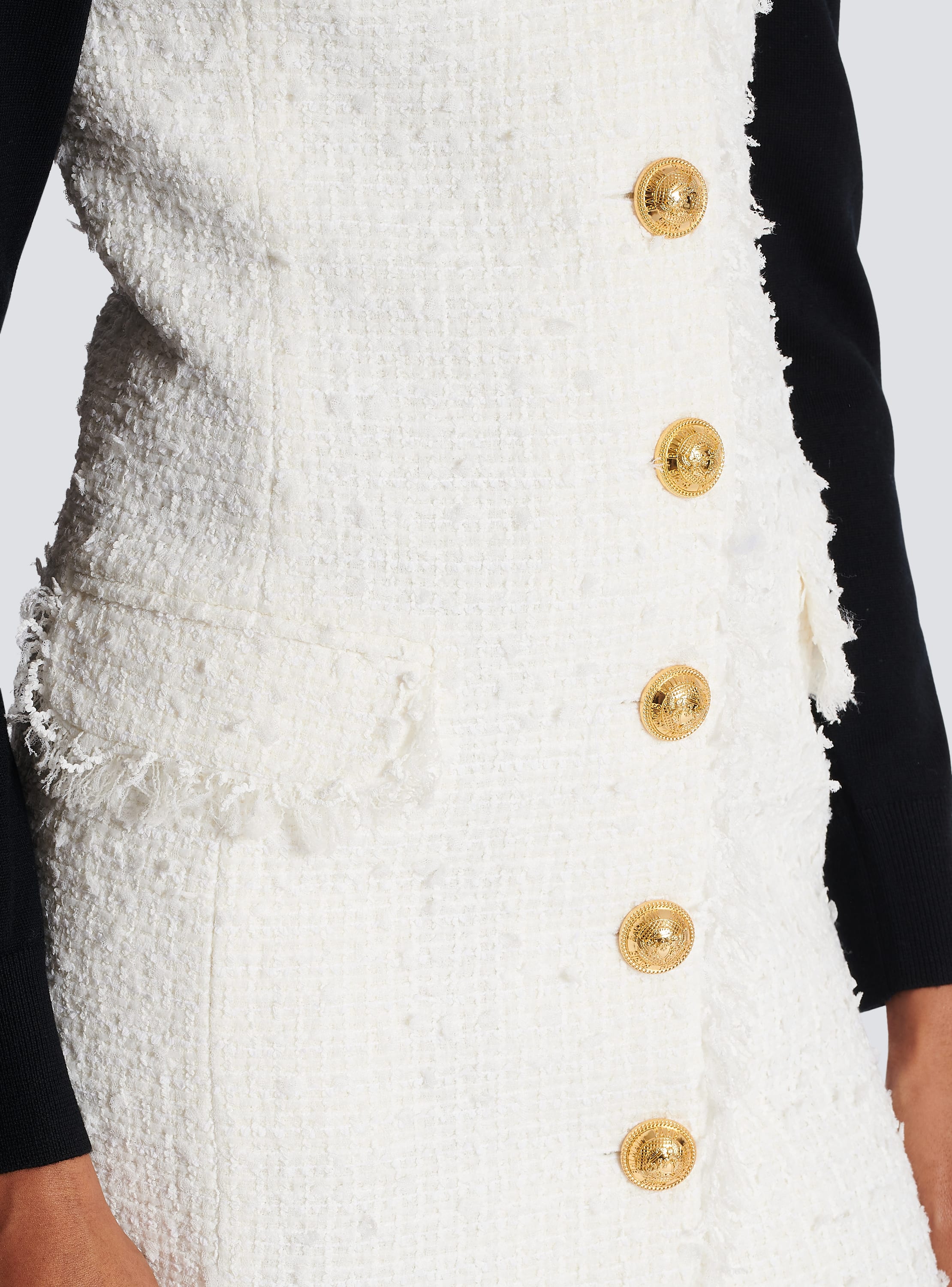 Balmain white tweed dress sale