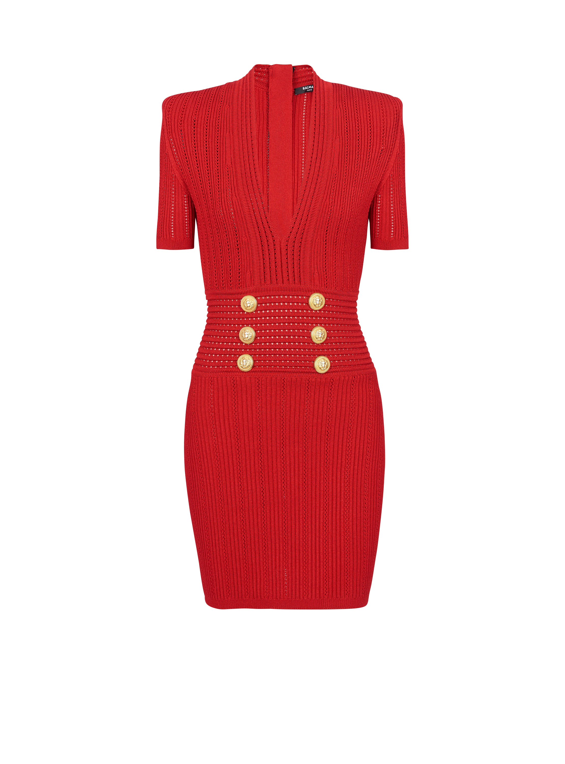 Knit dress, red, hi-res