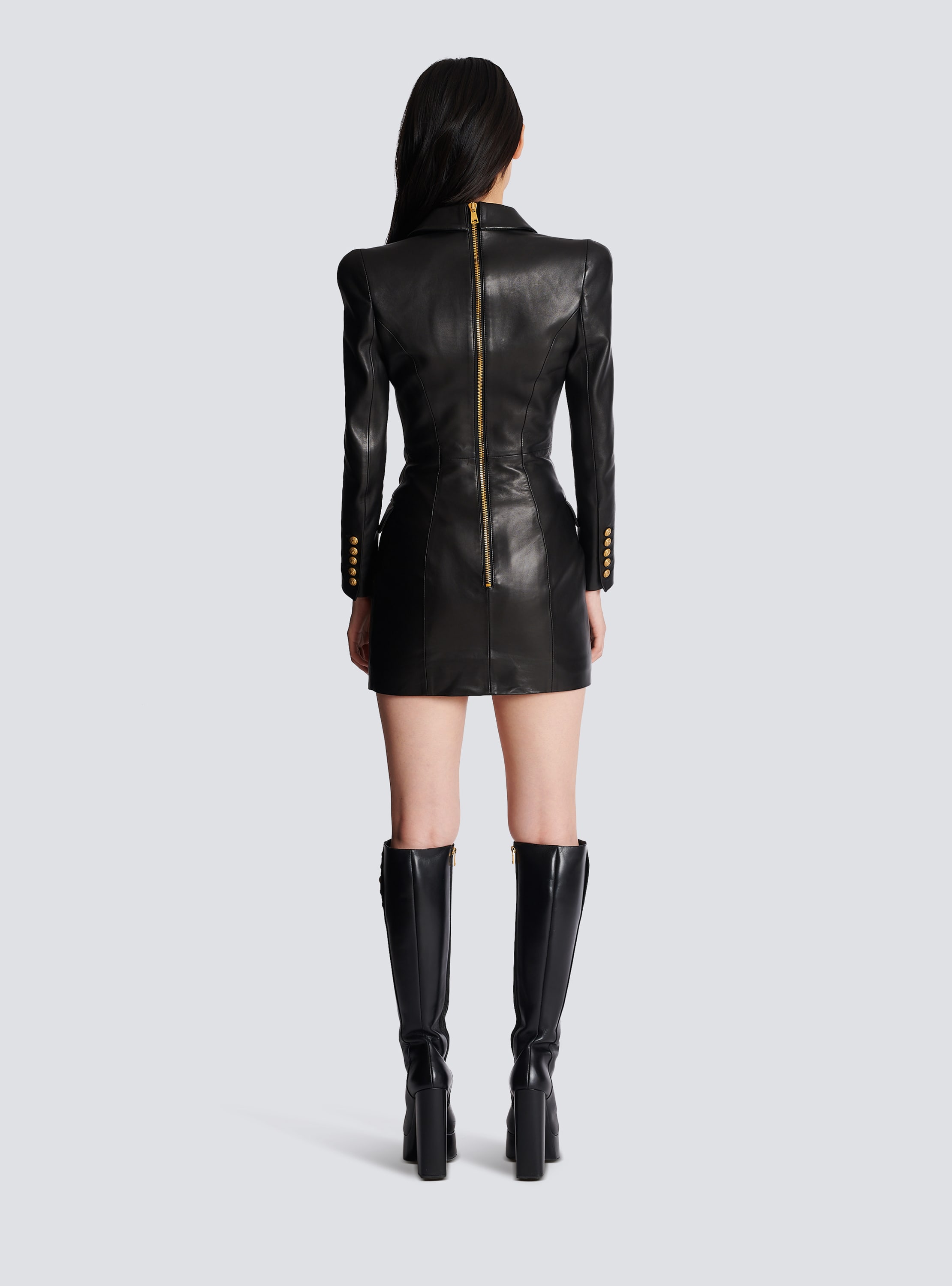 Balmain store leather dress