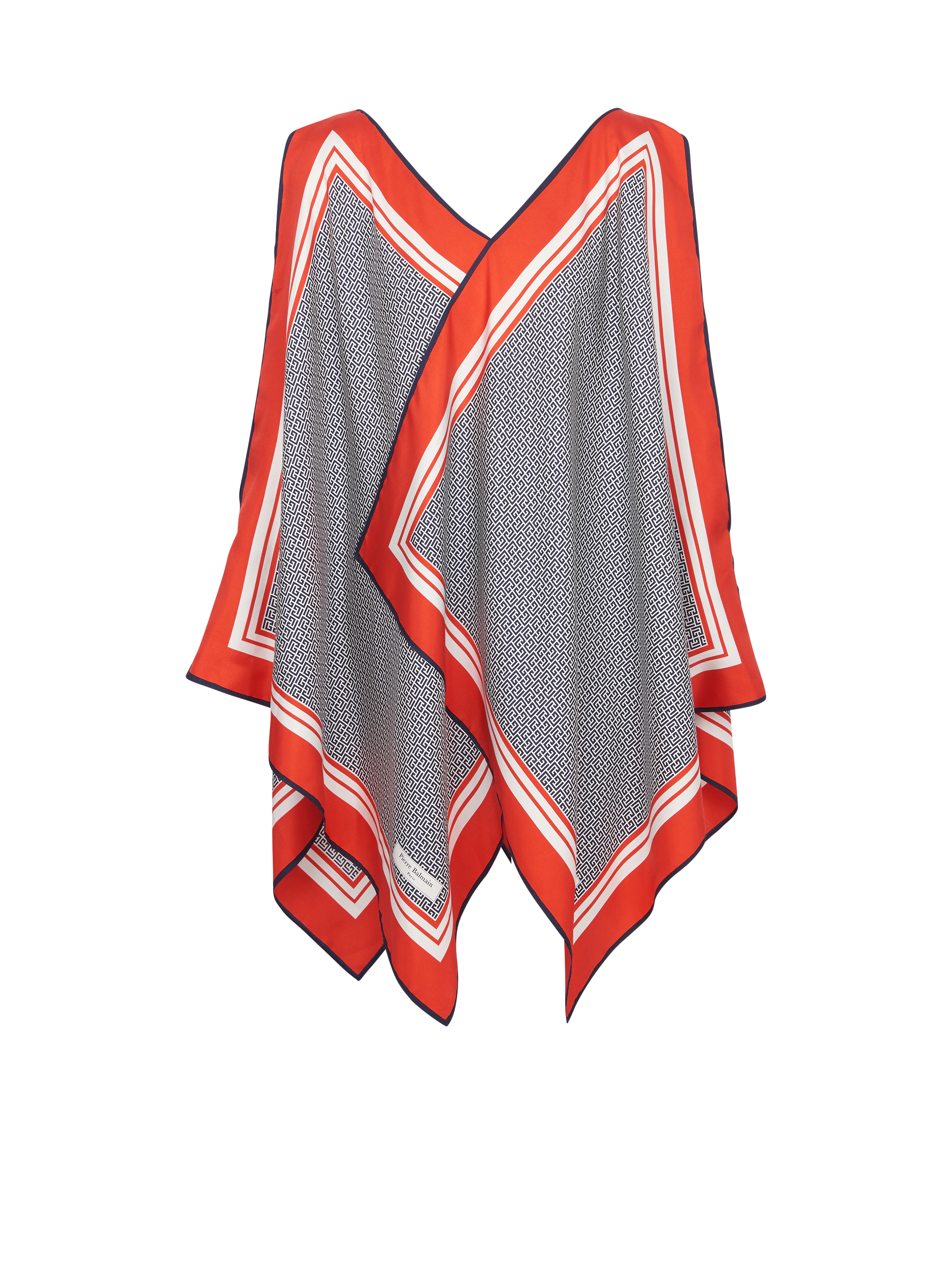 Balmain Asymmetrical Monogrammed Scarf Dress