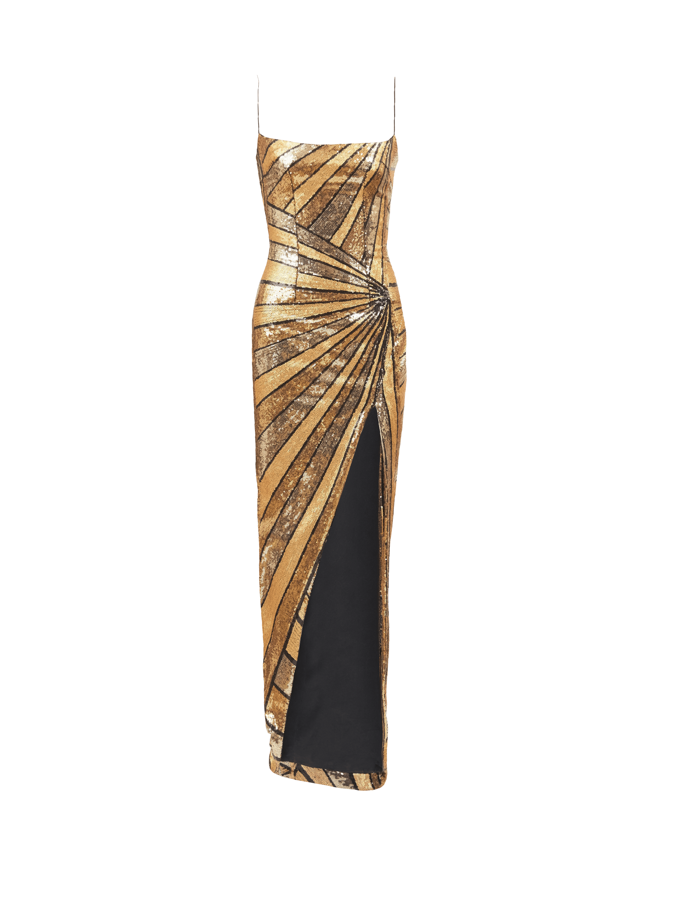 Long dress with sequin embroidery