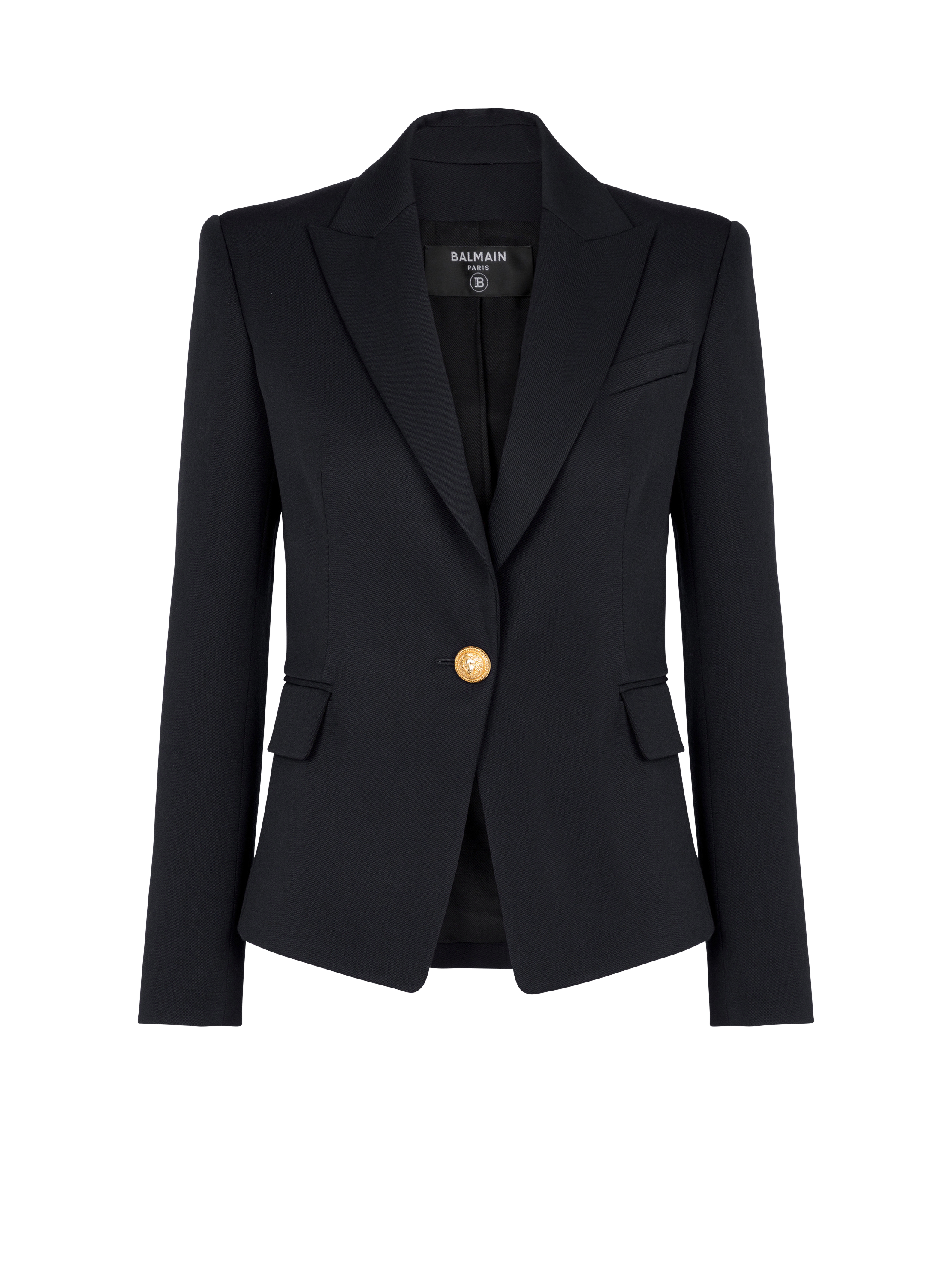 One-button wool blazer black - Women | BALMAIN