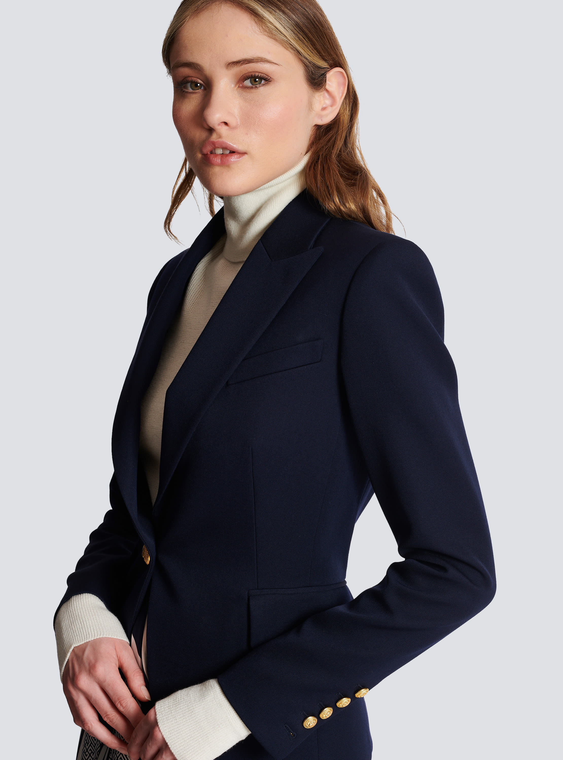 Womens navy 2025 blue wool blazer