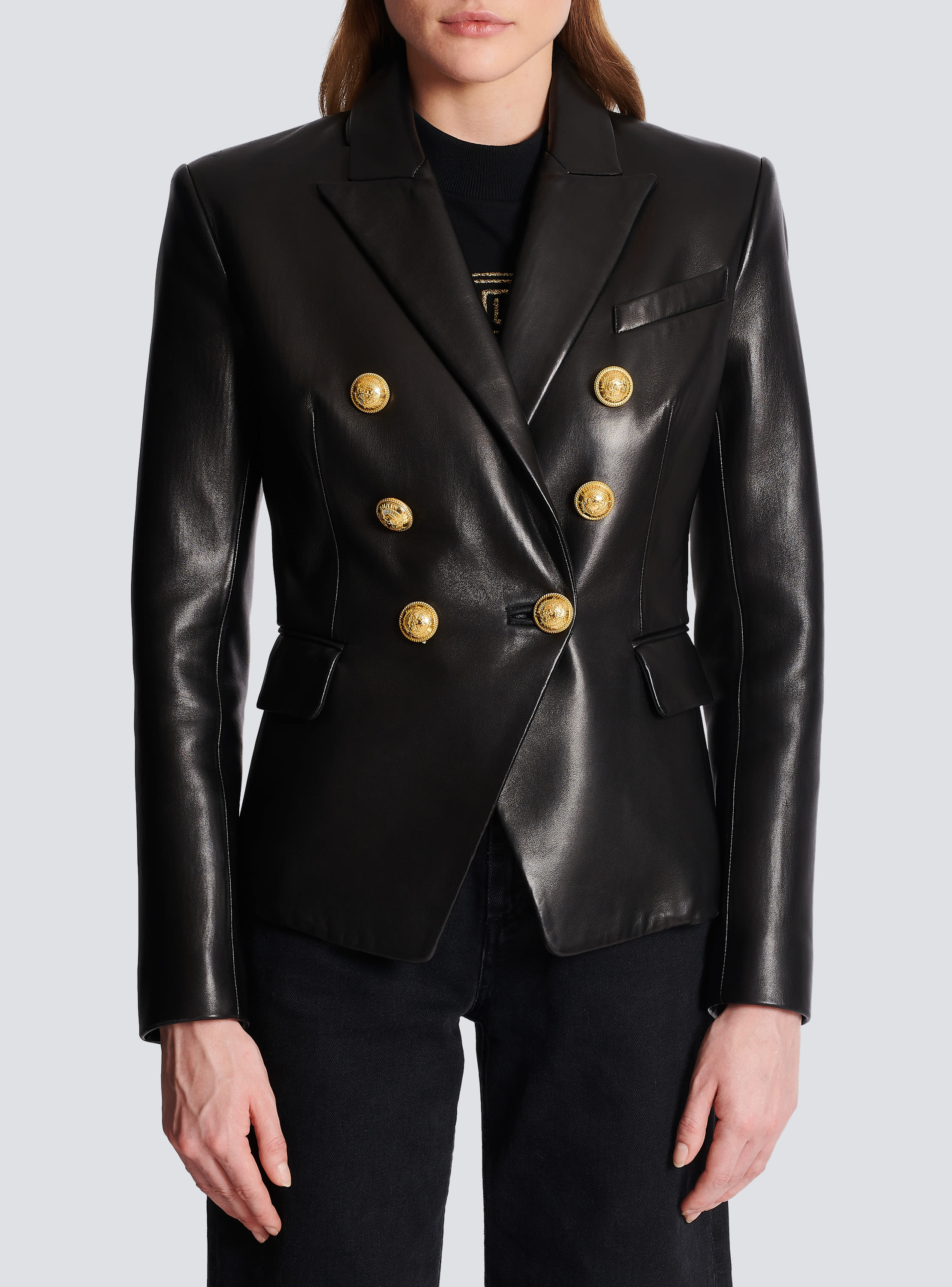 Classic 6-button leather jacket