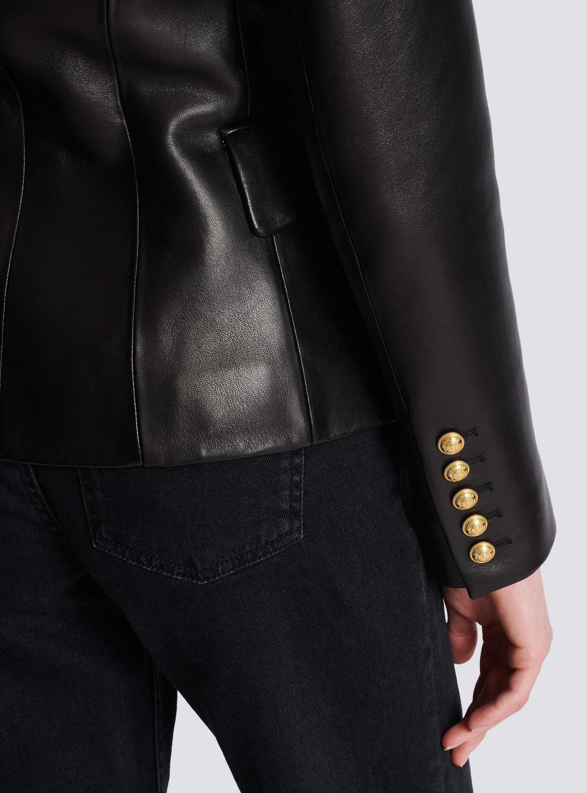 Balmain Six-Button Leggings in Black