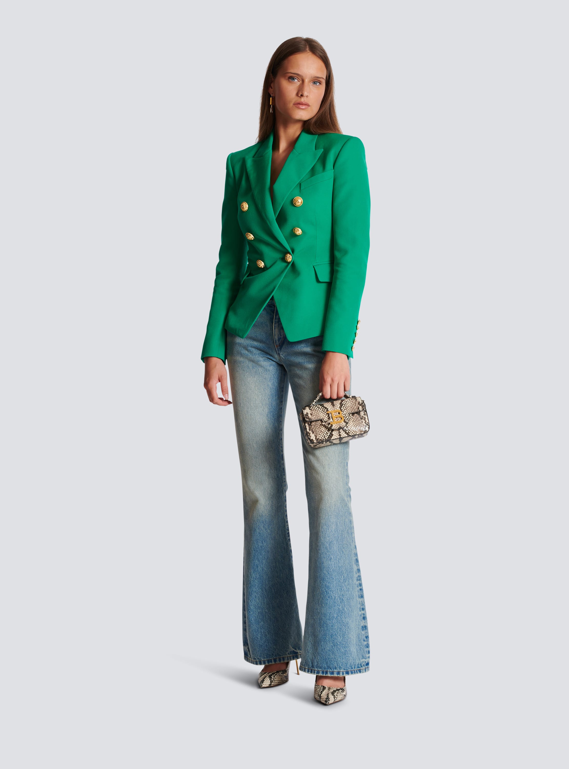 Balmain cotton single-breasted blazer - Green