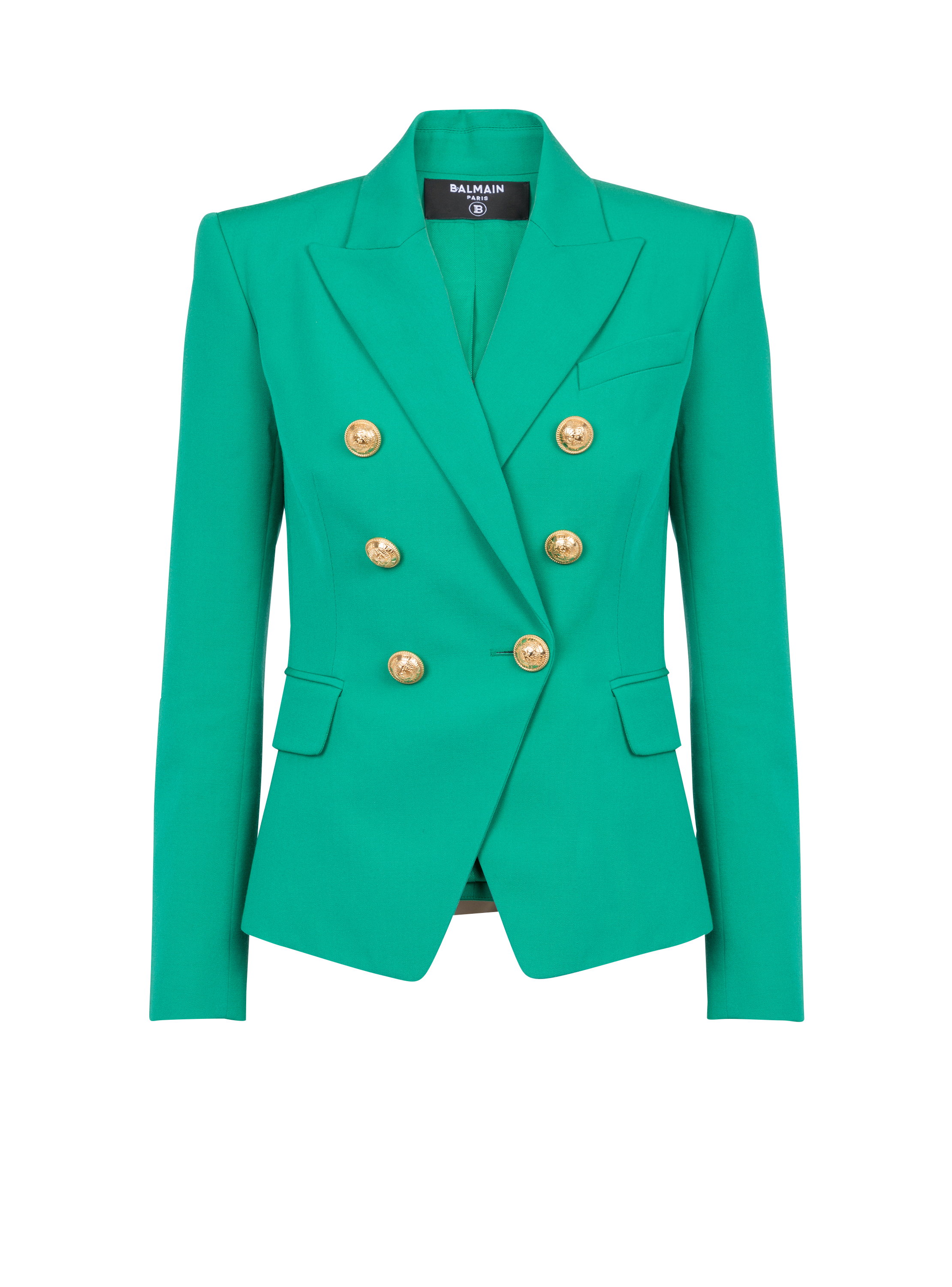 Veste classique 6 boutons vert Femme BALMAIN