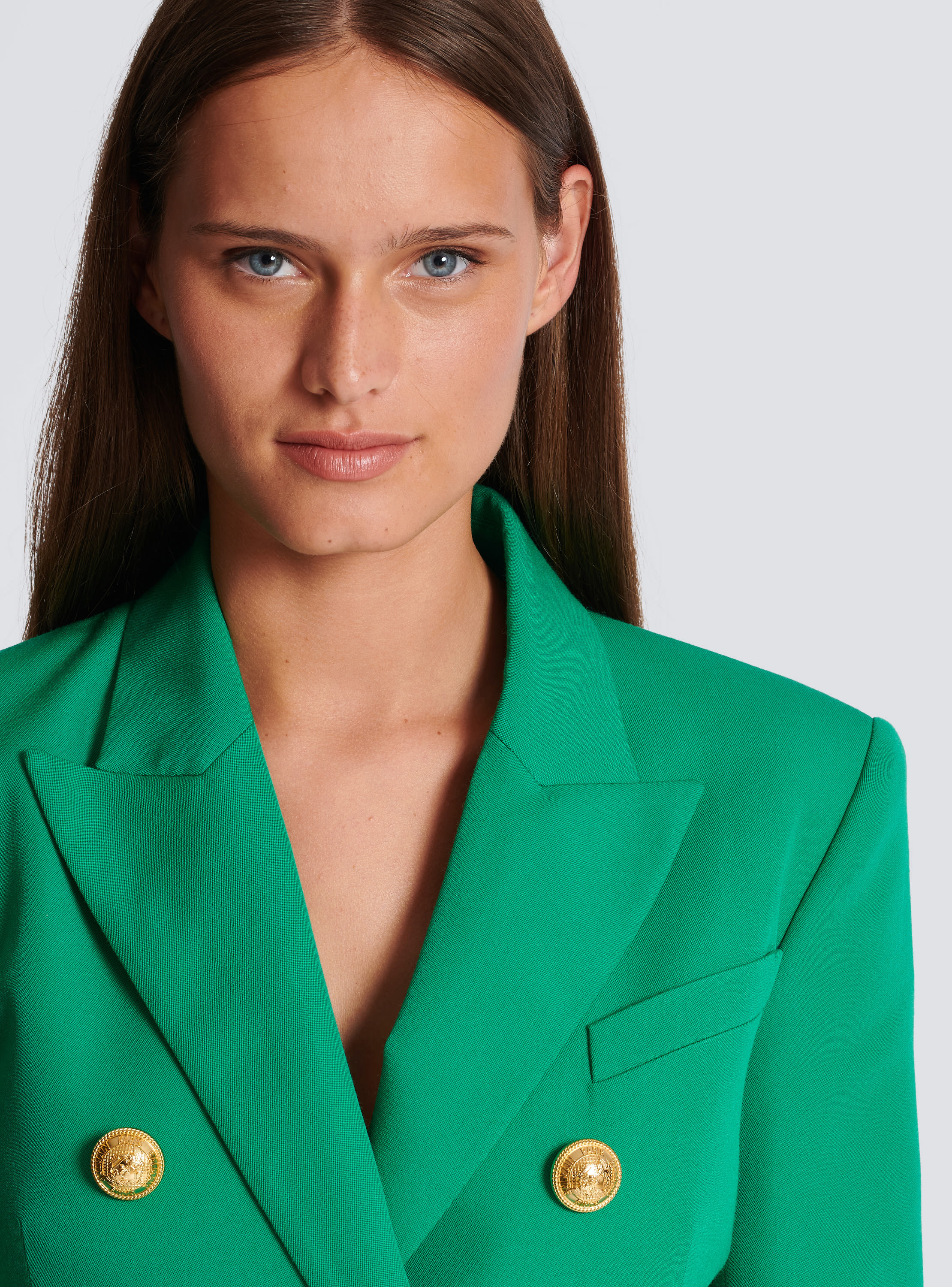 Green balmain clearance blazer