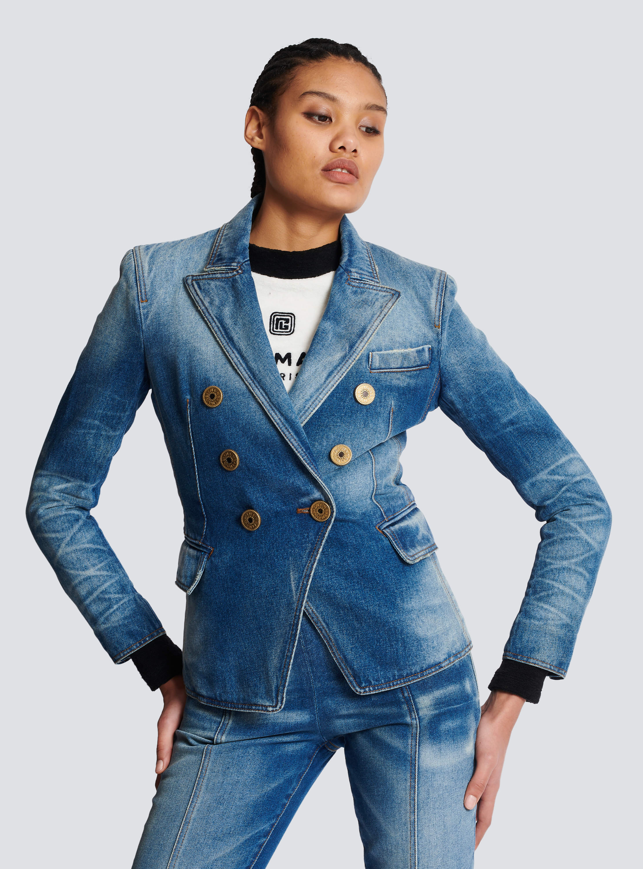 Balmain hot sale denim blazers