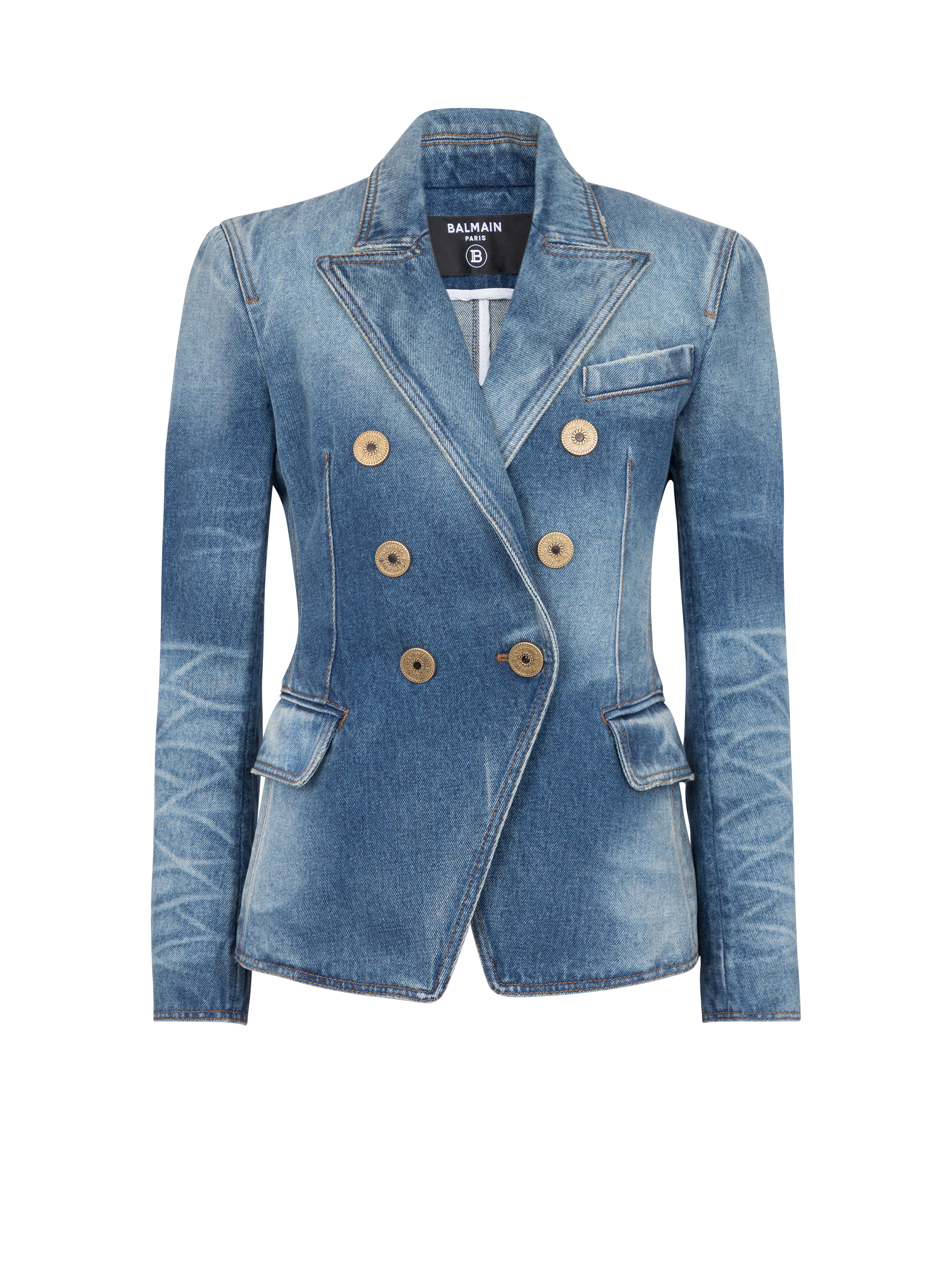6-button denim jacket, blue, hi-res