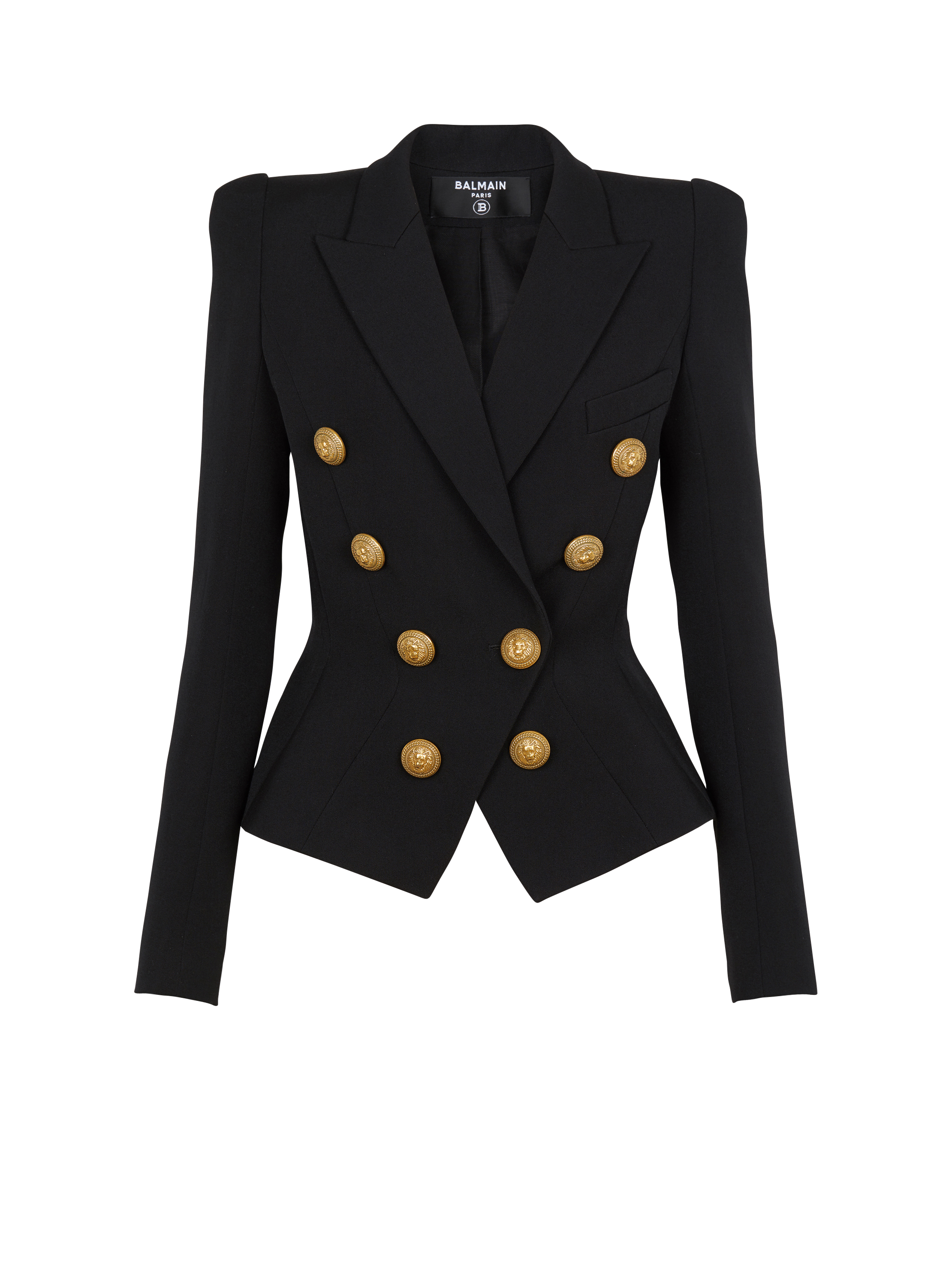 Womens black jacket with gold outlet buttons