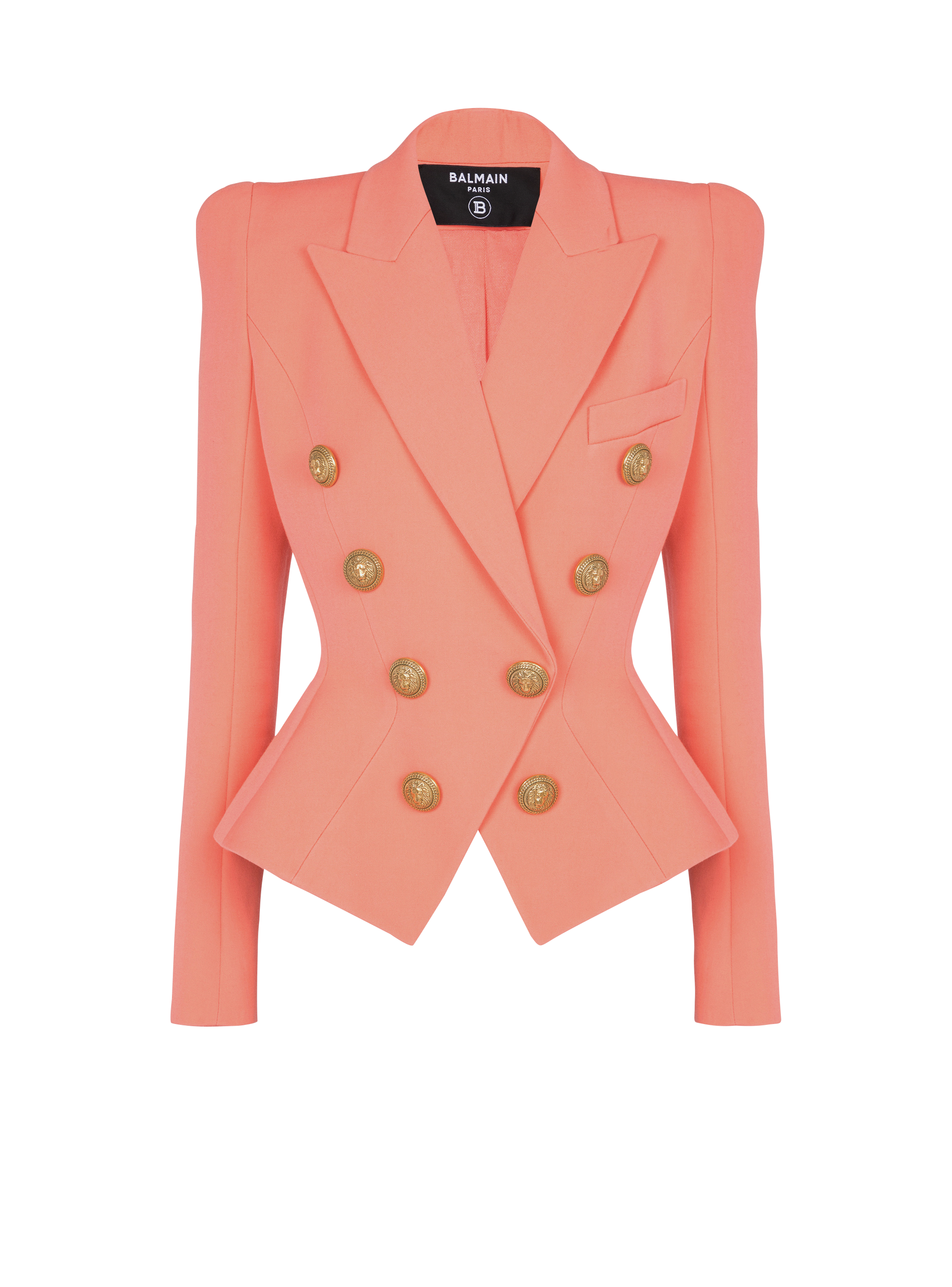 8-button cinched-waist jacket
