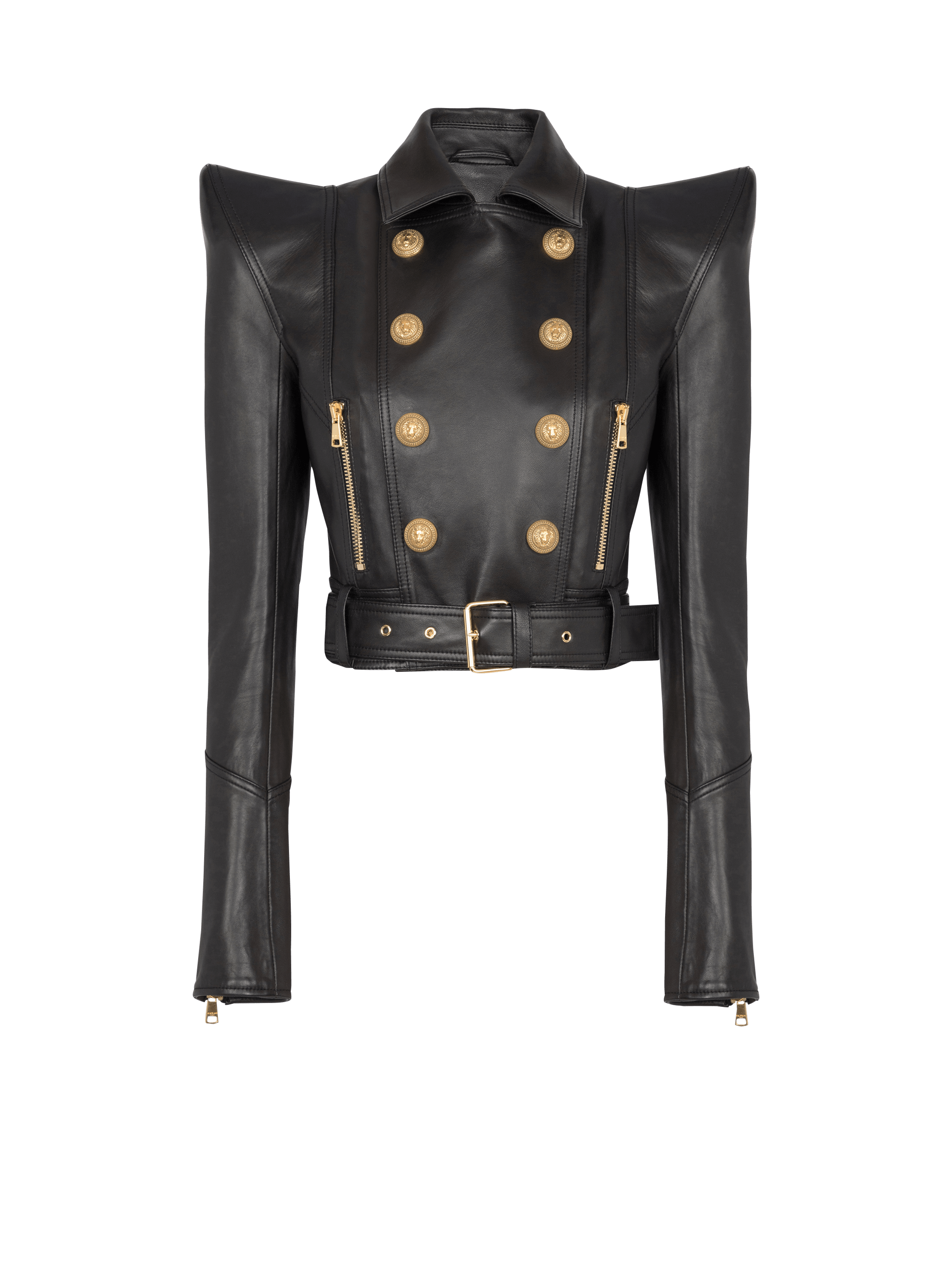 Leather jacket, black, hi-res
