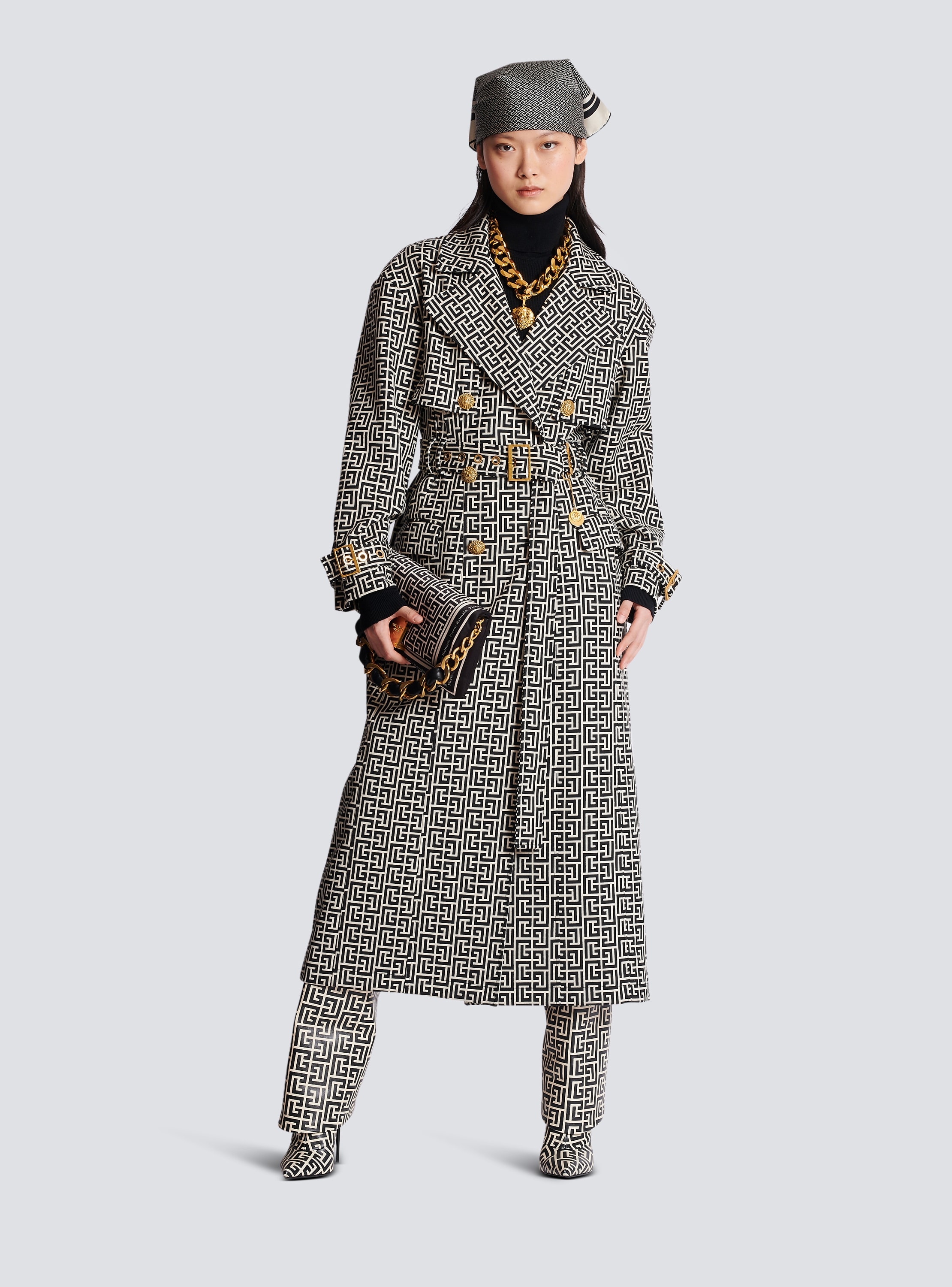 Monogrammed trench coat - Women | BALMAIN