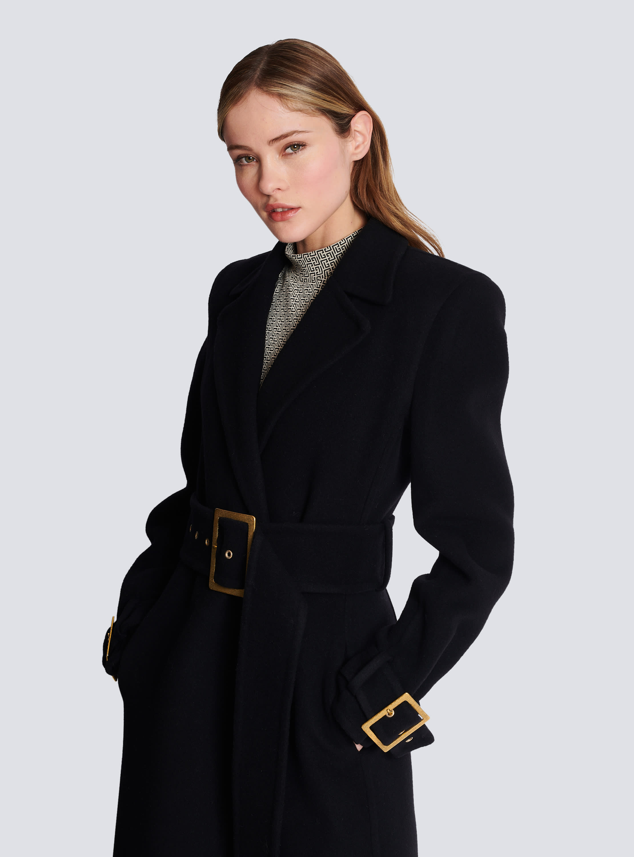 manteau long à ceinture