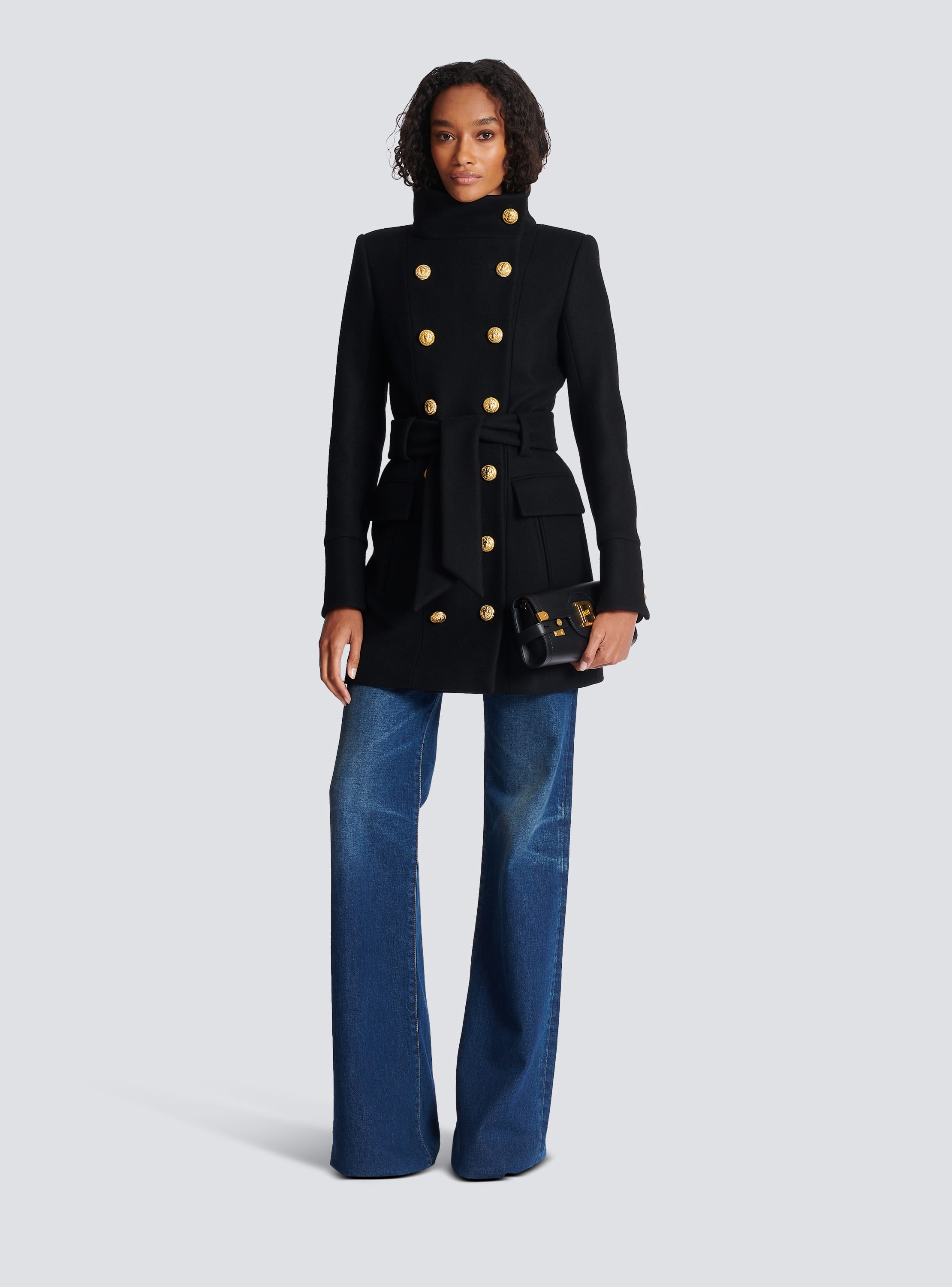 Manteau col officier femme hot sale