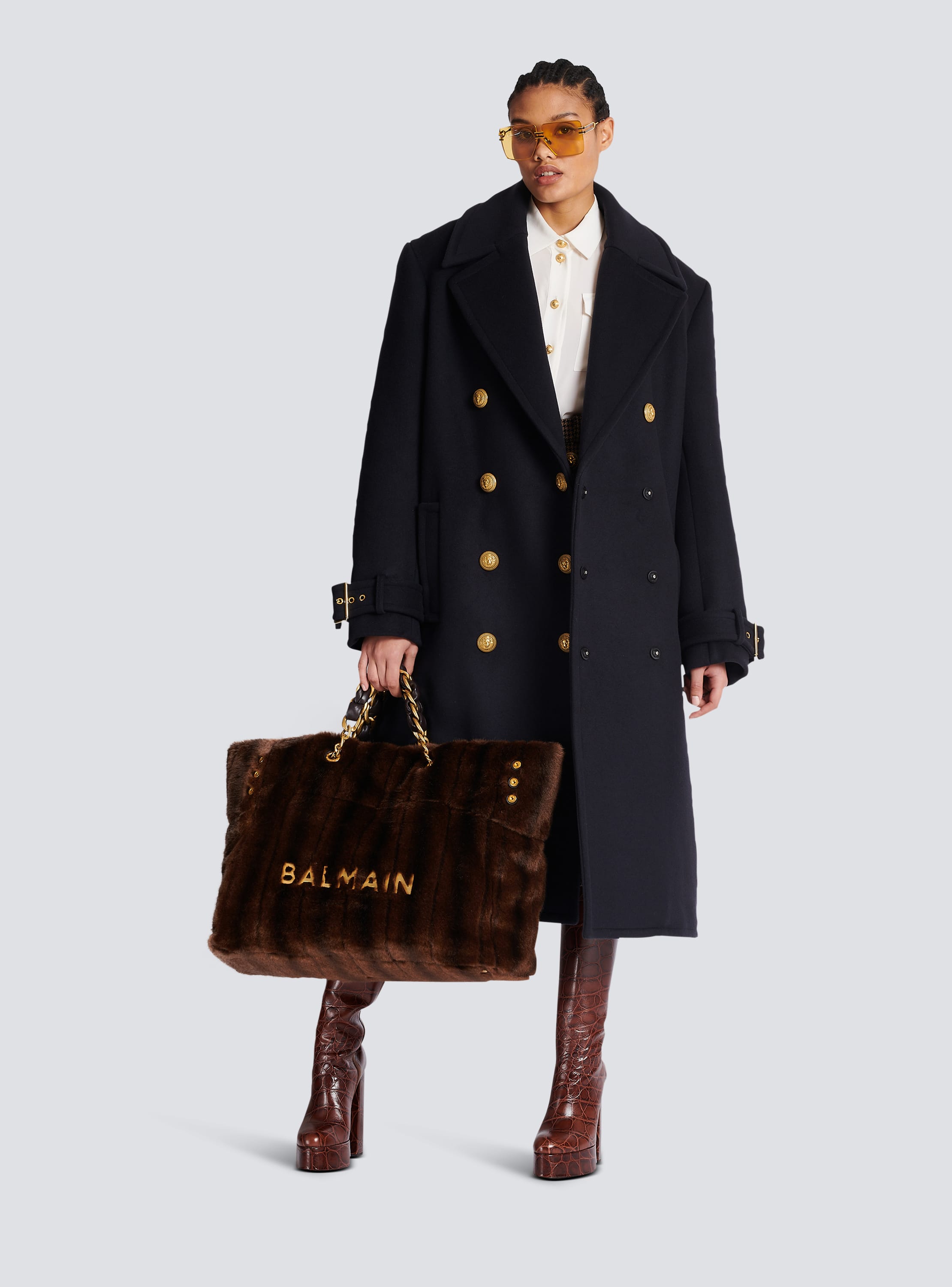 Balmain double breasted coat new arrivals