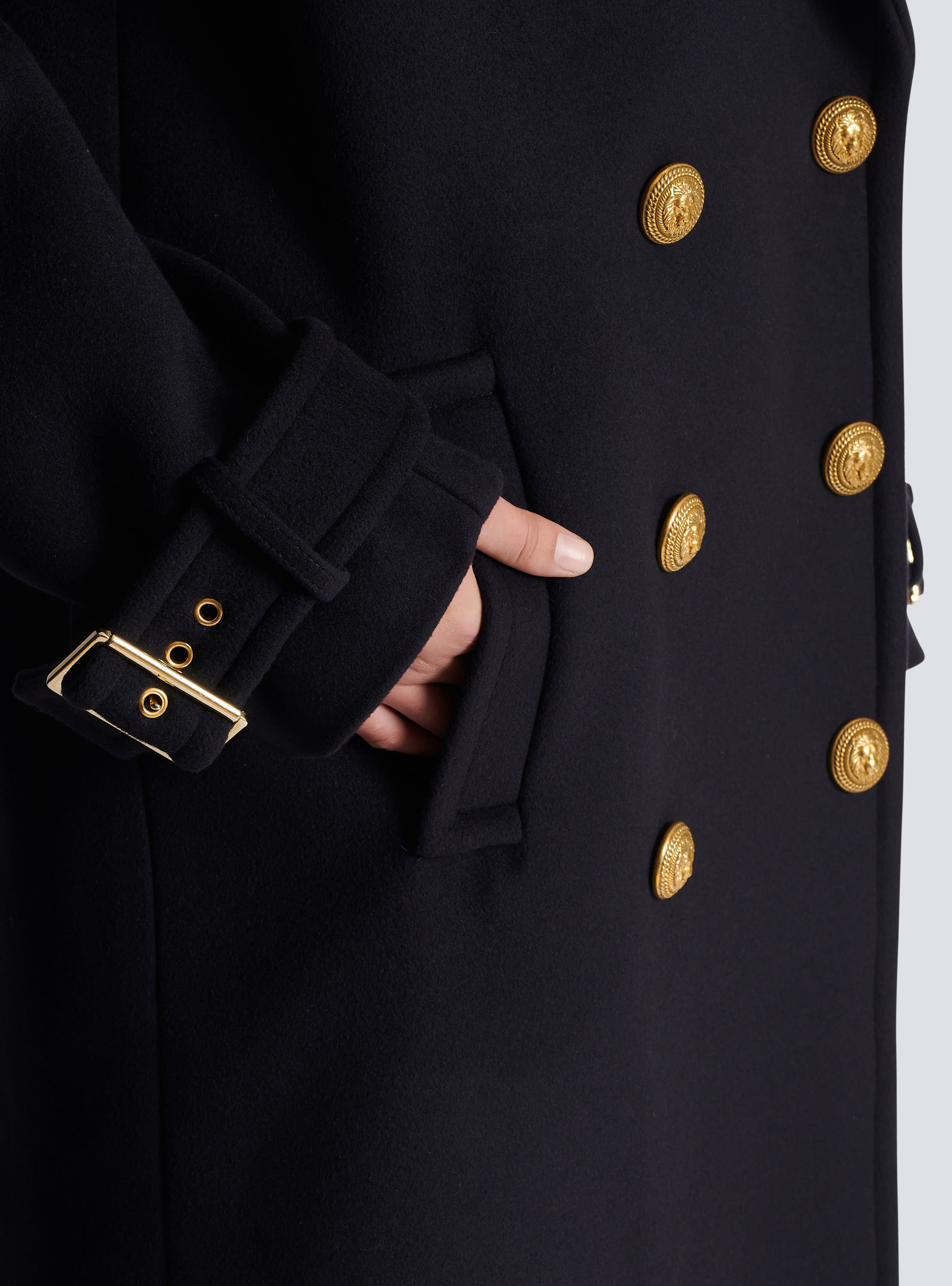 Balmain double breasted discount coat