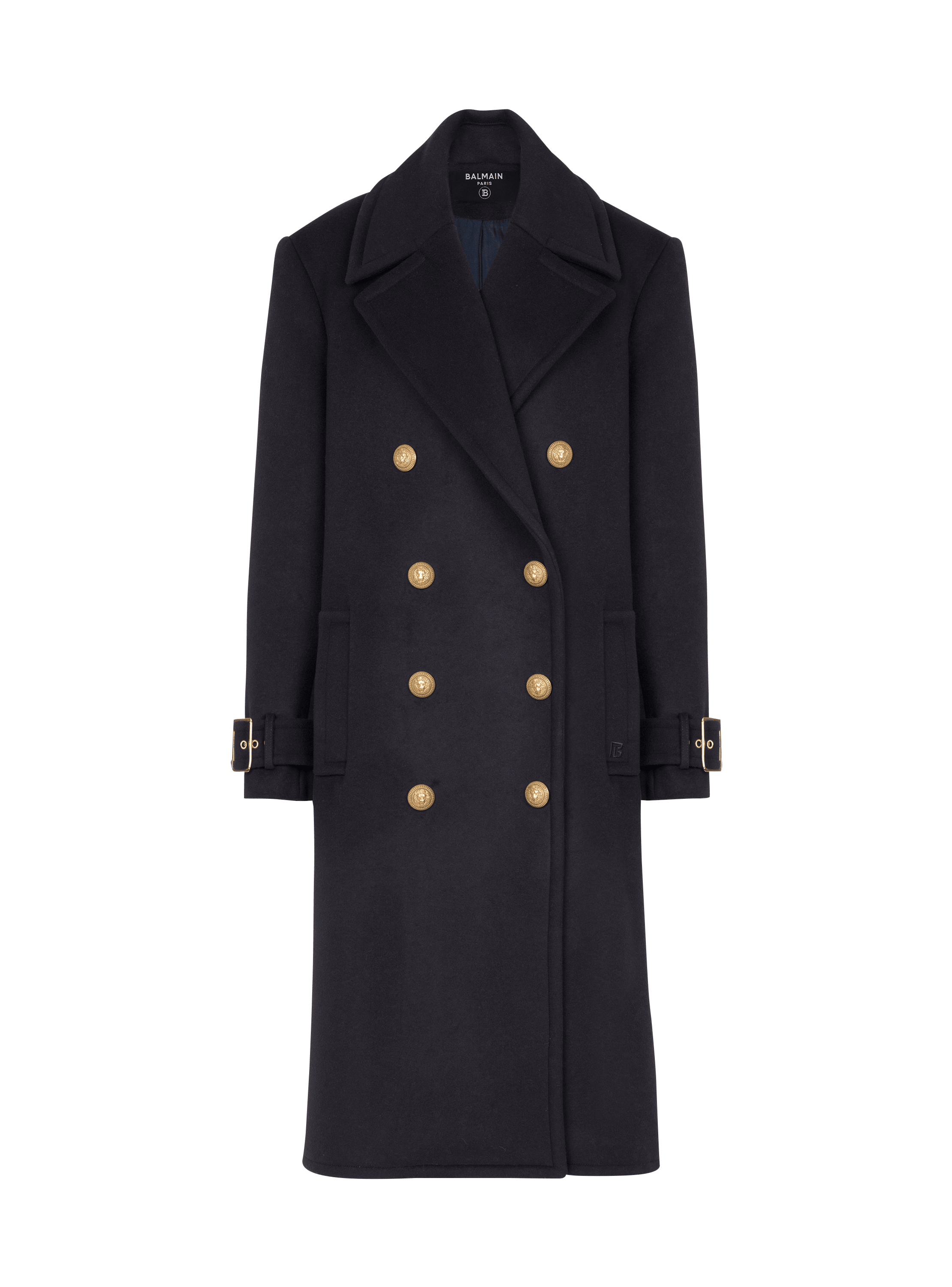 Manteau oversize à boutonnage croisé, bleu marine, hi-res