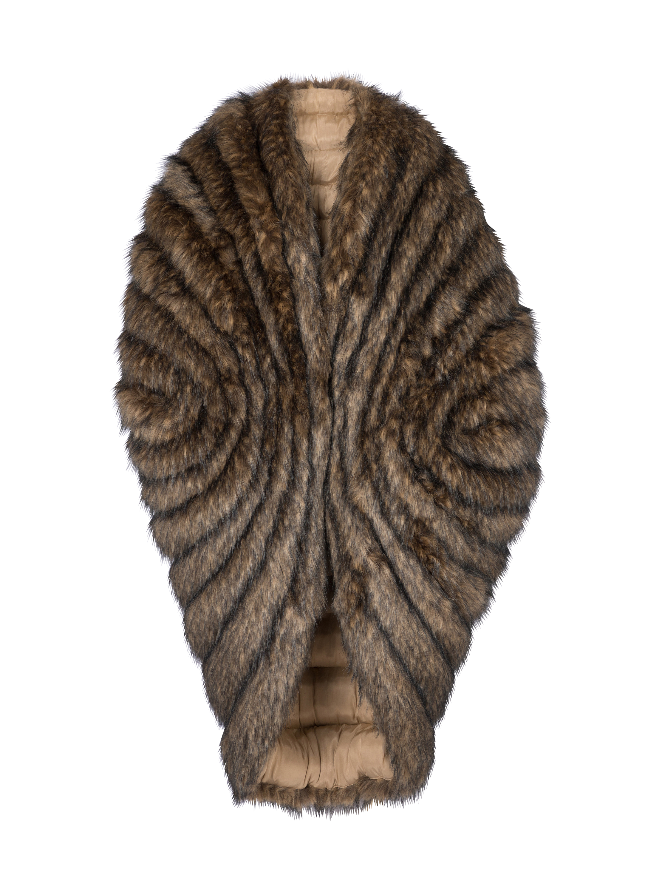 Cape fourrure marron poils long