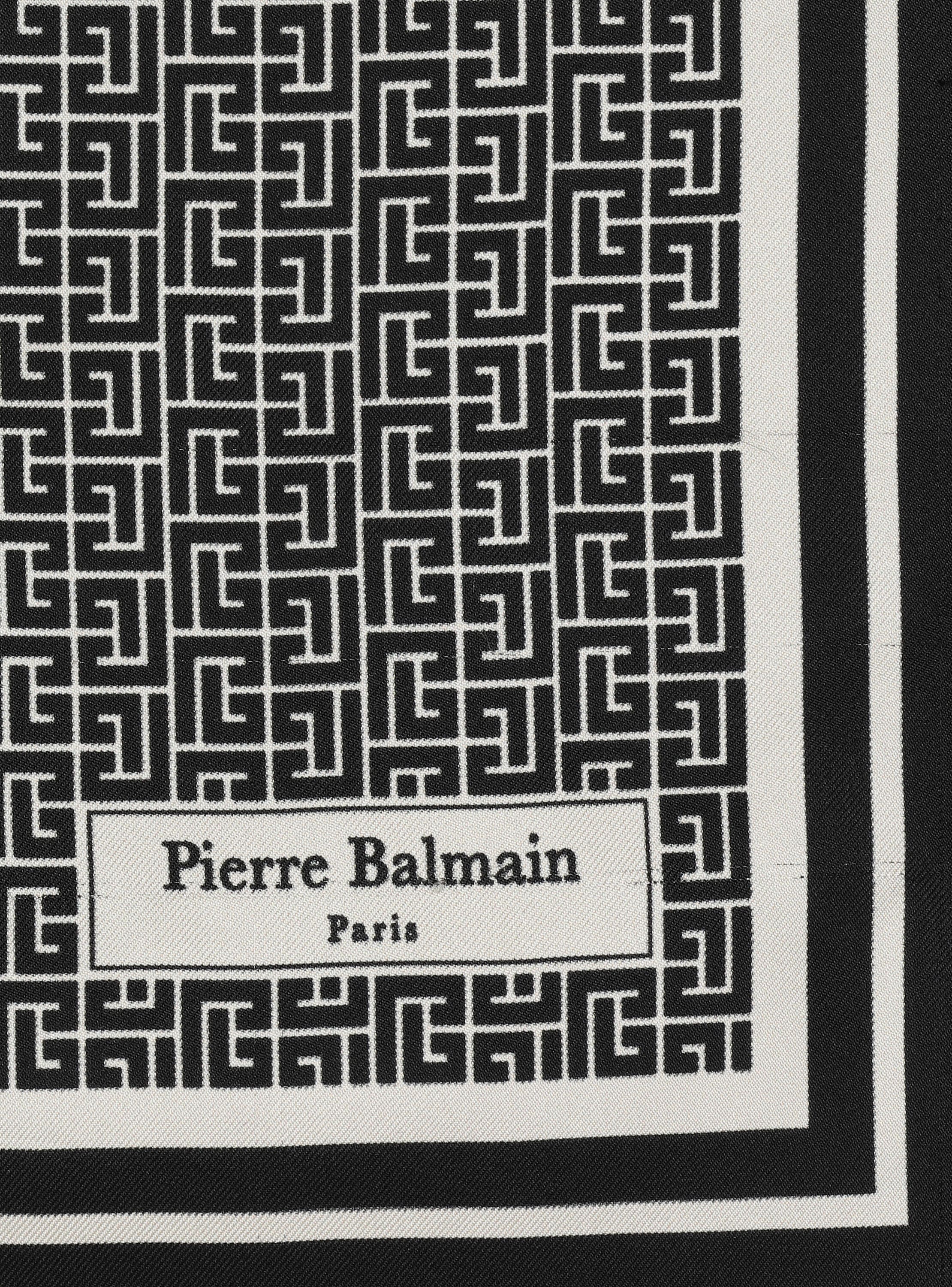Square silk scarf with monogram print - Women | BALMAIN Square silk scarf with monogram print - Women | BALMAIN