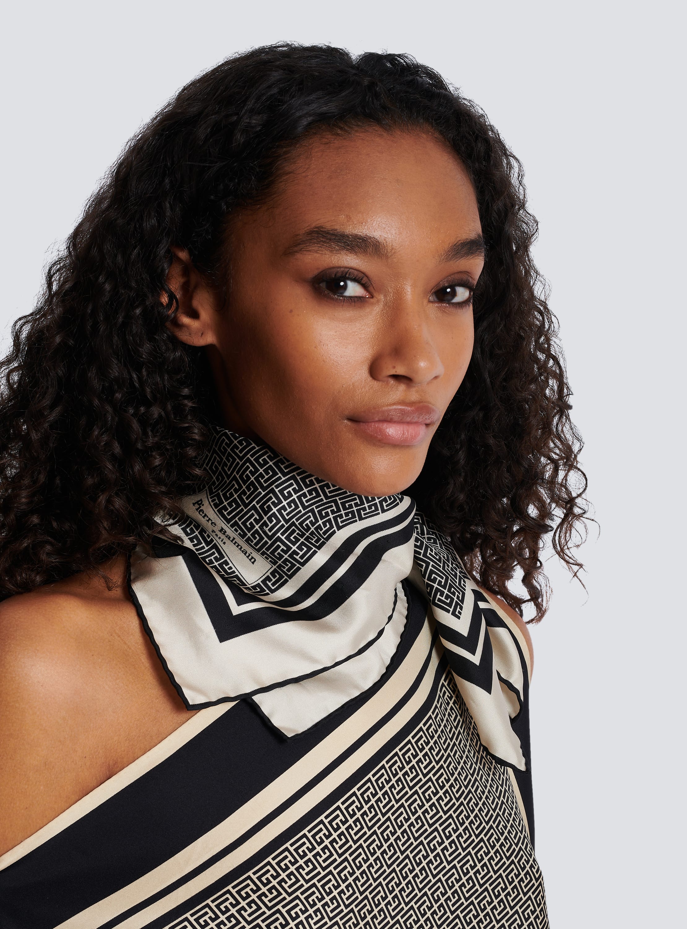 Balmain logo-print scarf - Green