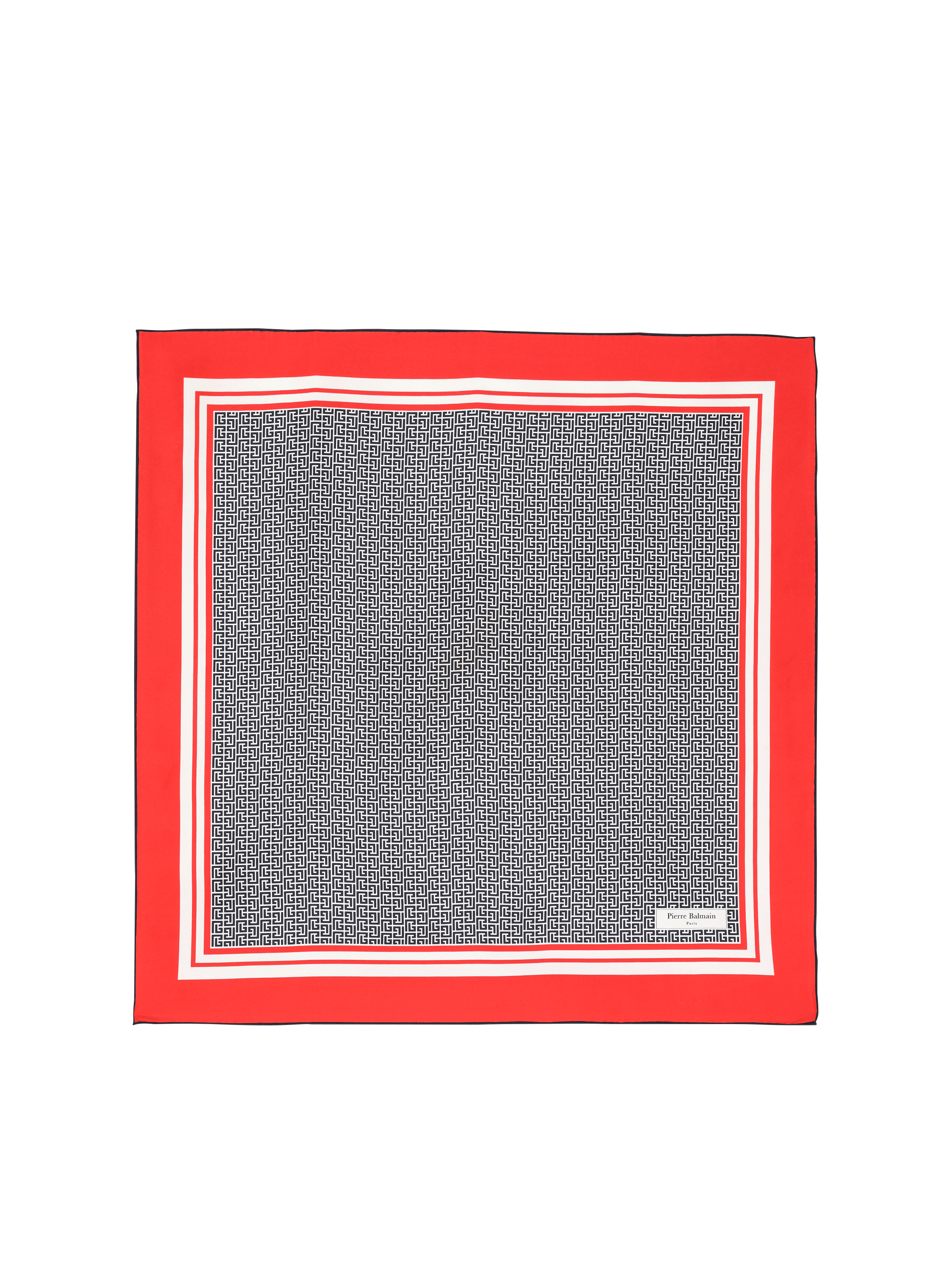 Square silk scarf with monogram print