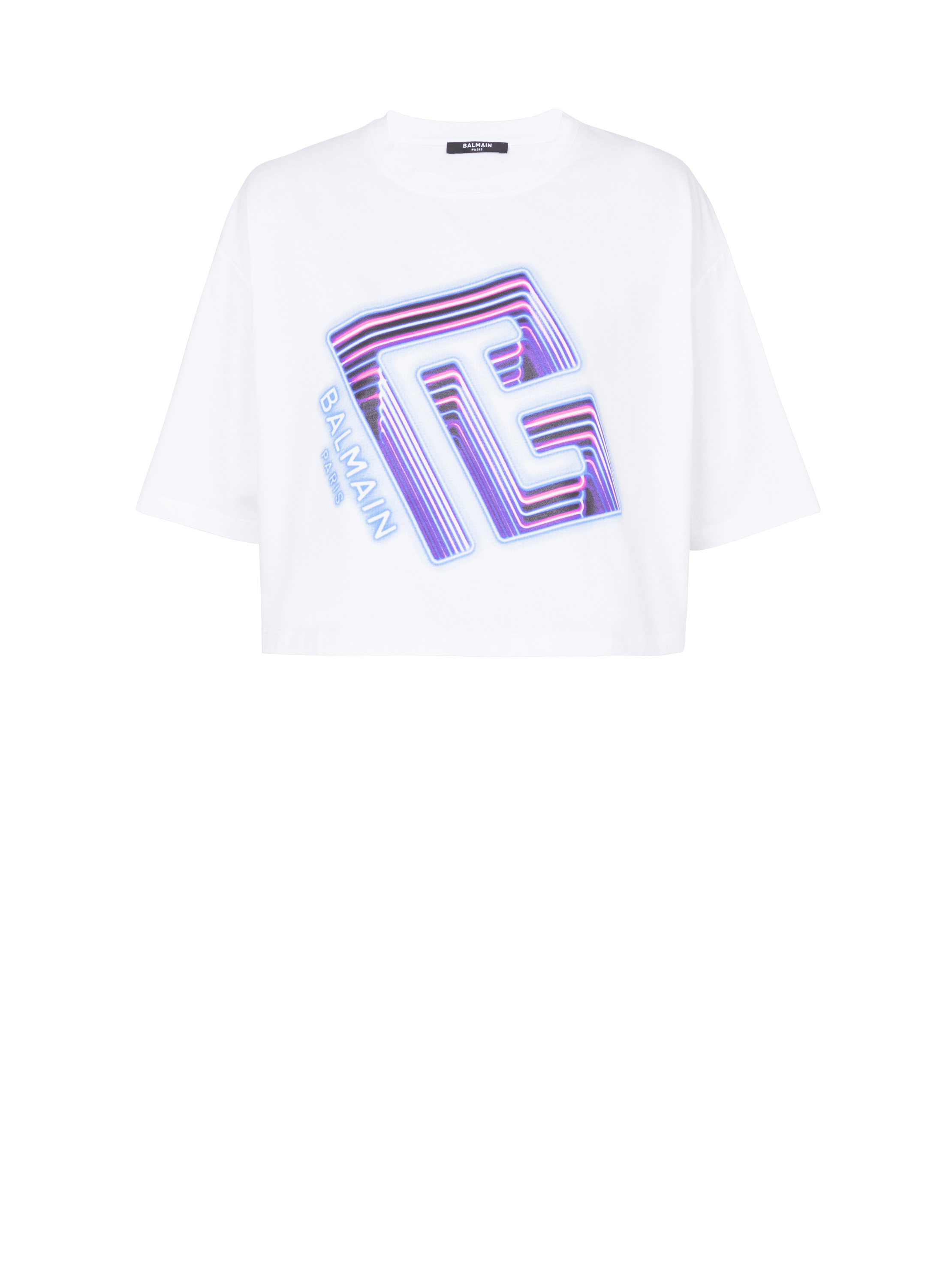 Cropped Neon print T shirt