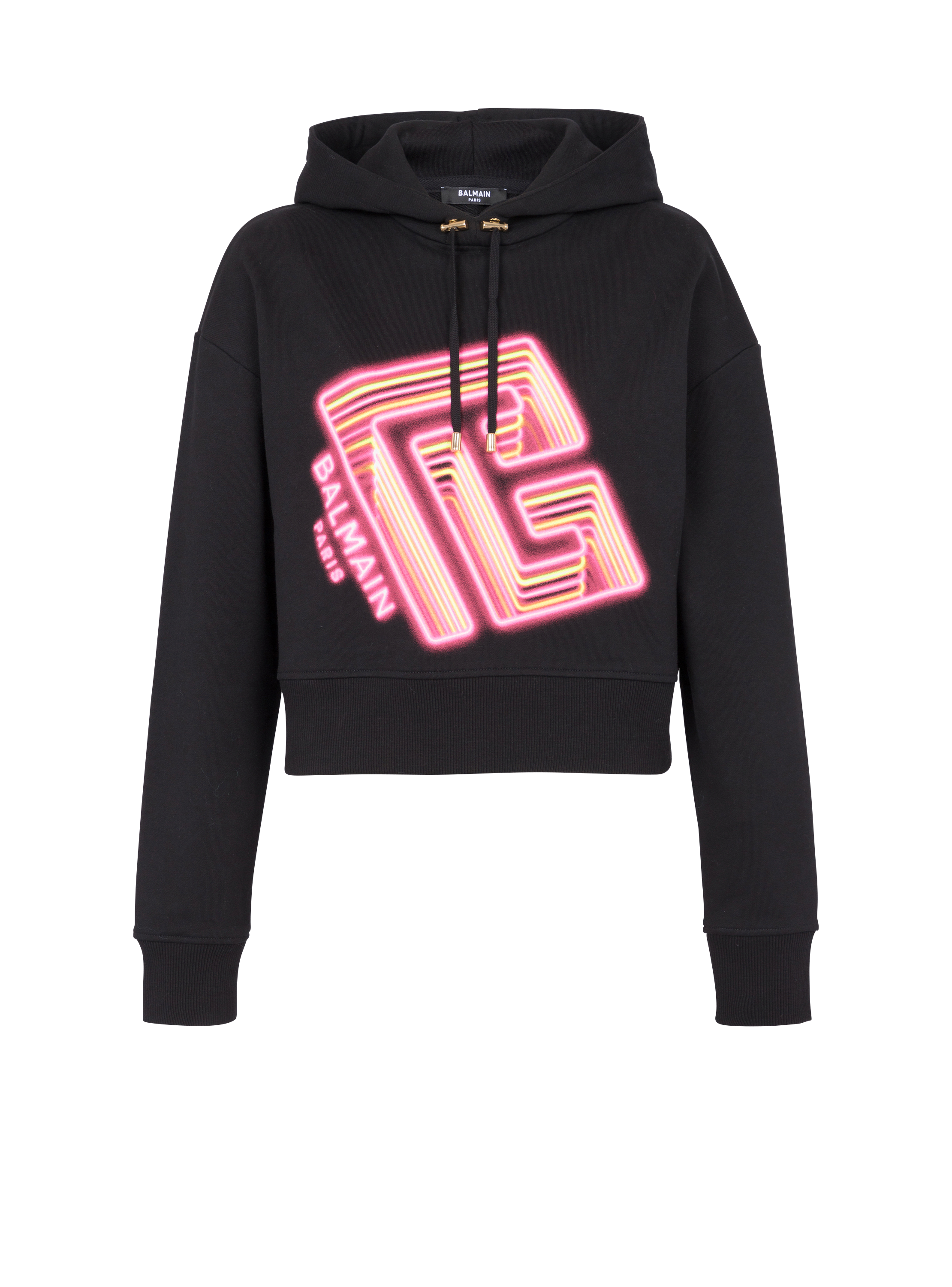 Kurzes Sweatshirt mit Neon-Print