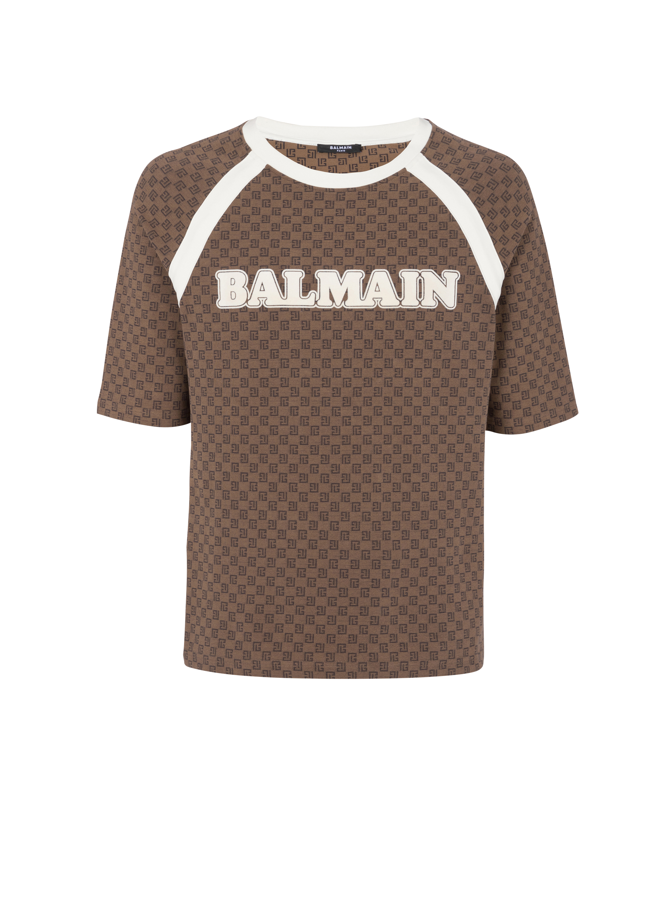 Balmain Long-Sleeved Shirt with Mini Monogram Scarf Print
