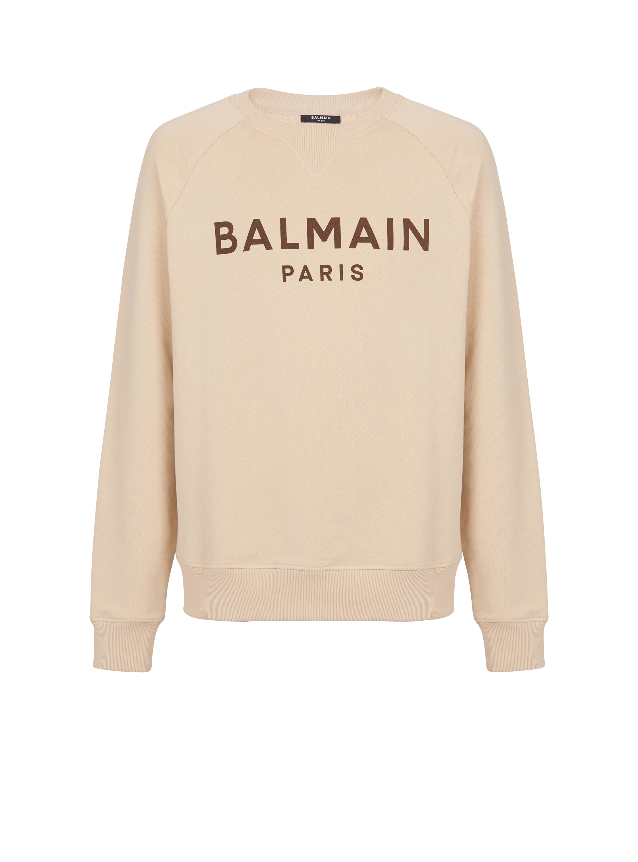 Balmain Parisプリント スウェットシャツ, ベージュ, hi-res