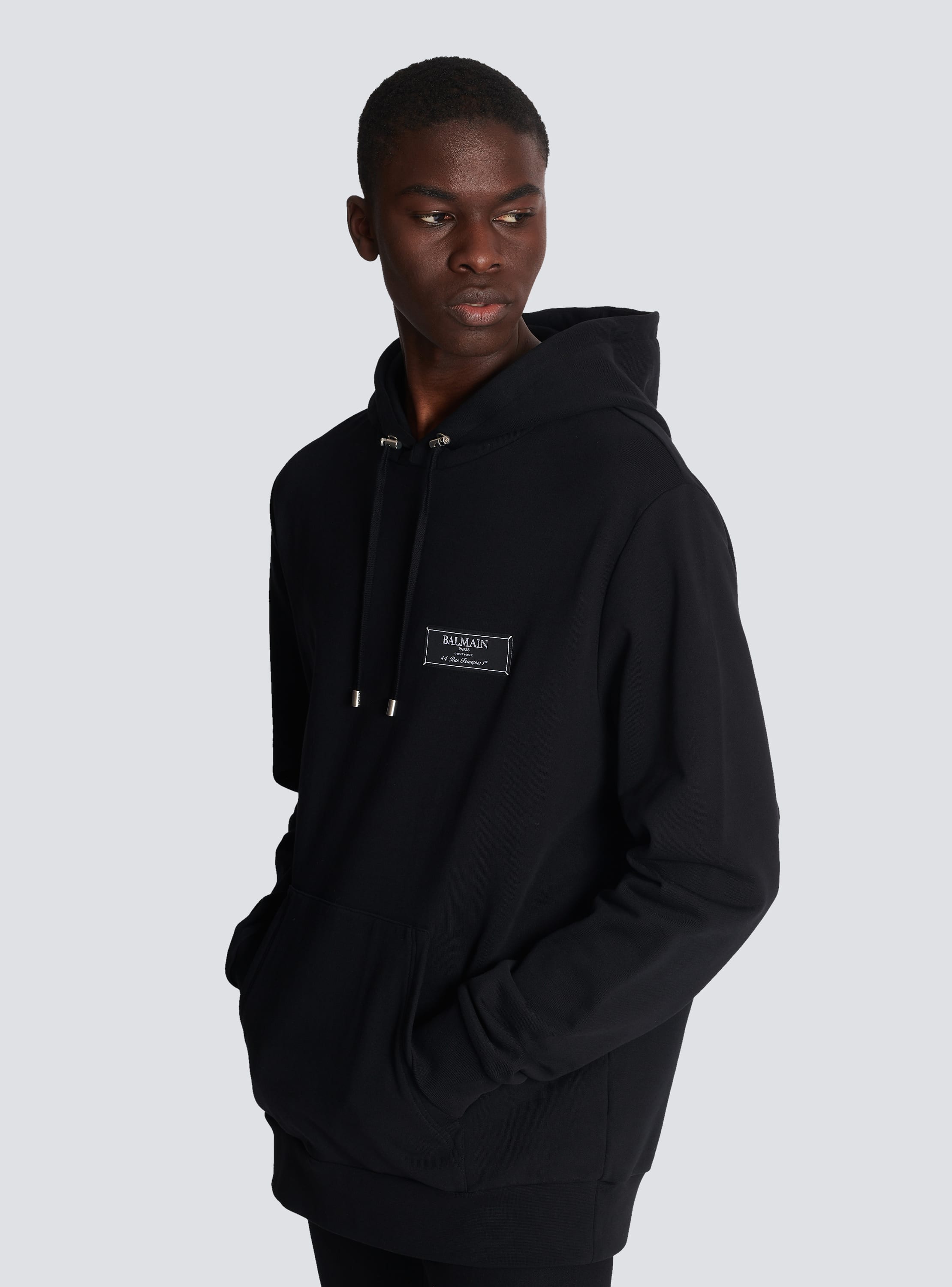 Balmain black hoodie online mens