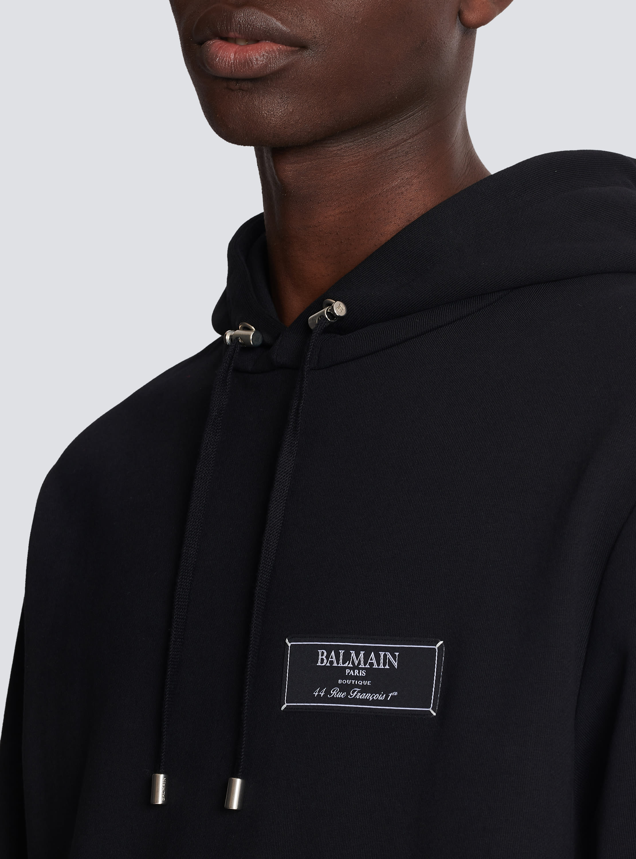 Balmain front logo online hooded sweatshirt