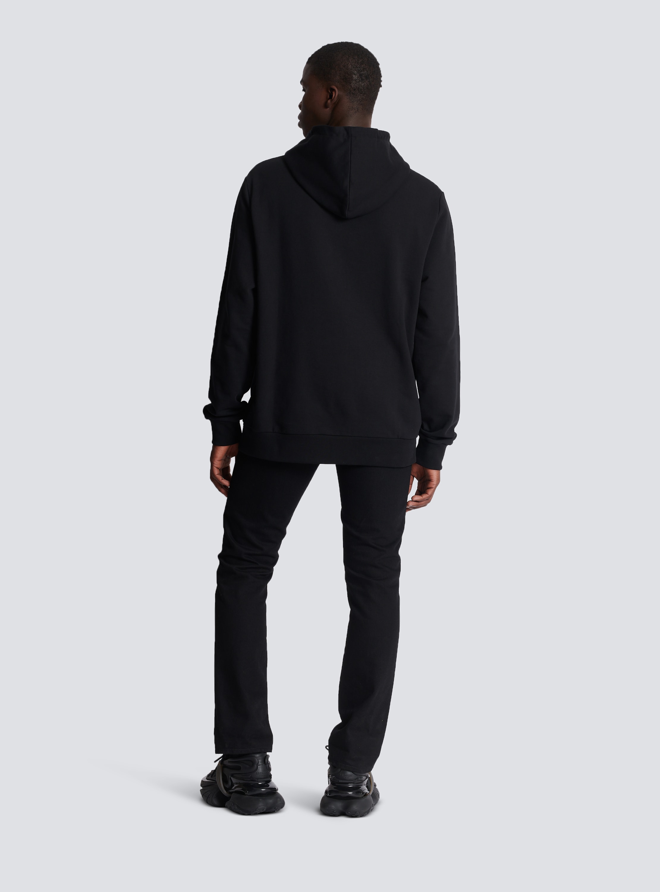 Balmain hoodie best sale black and white