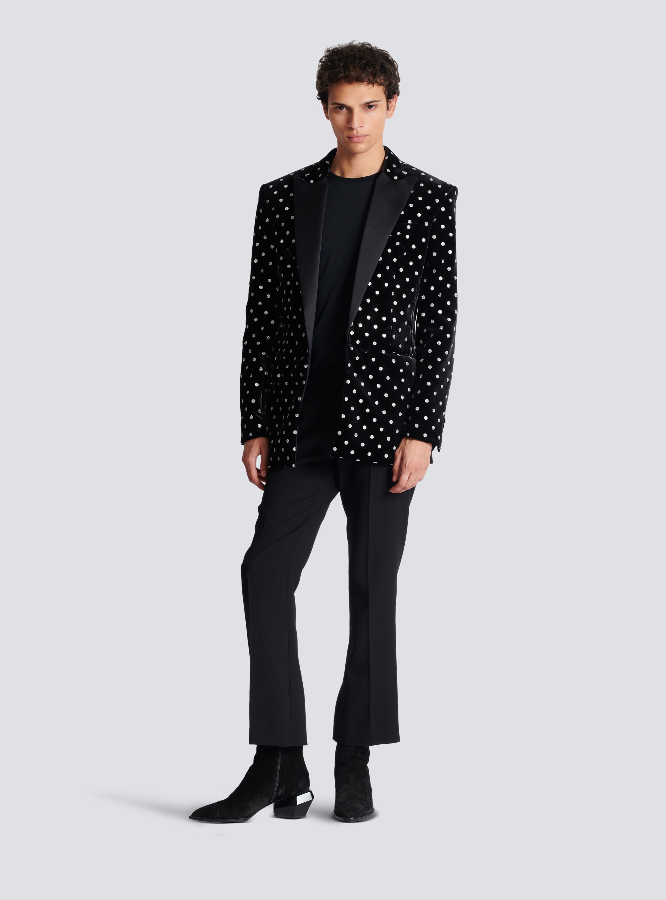 Velvet jacket with glitter dots