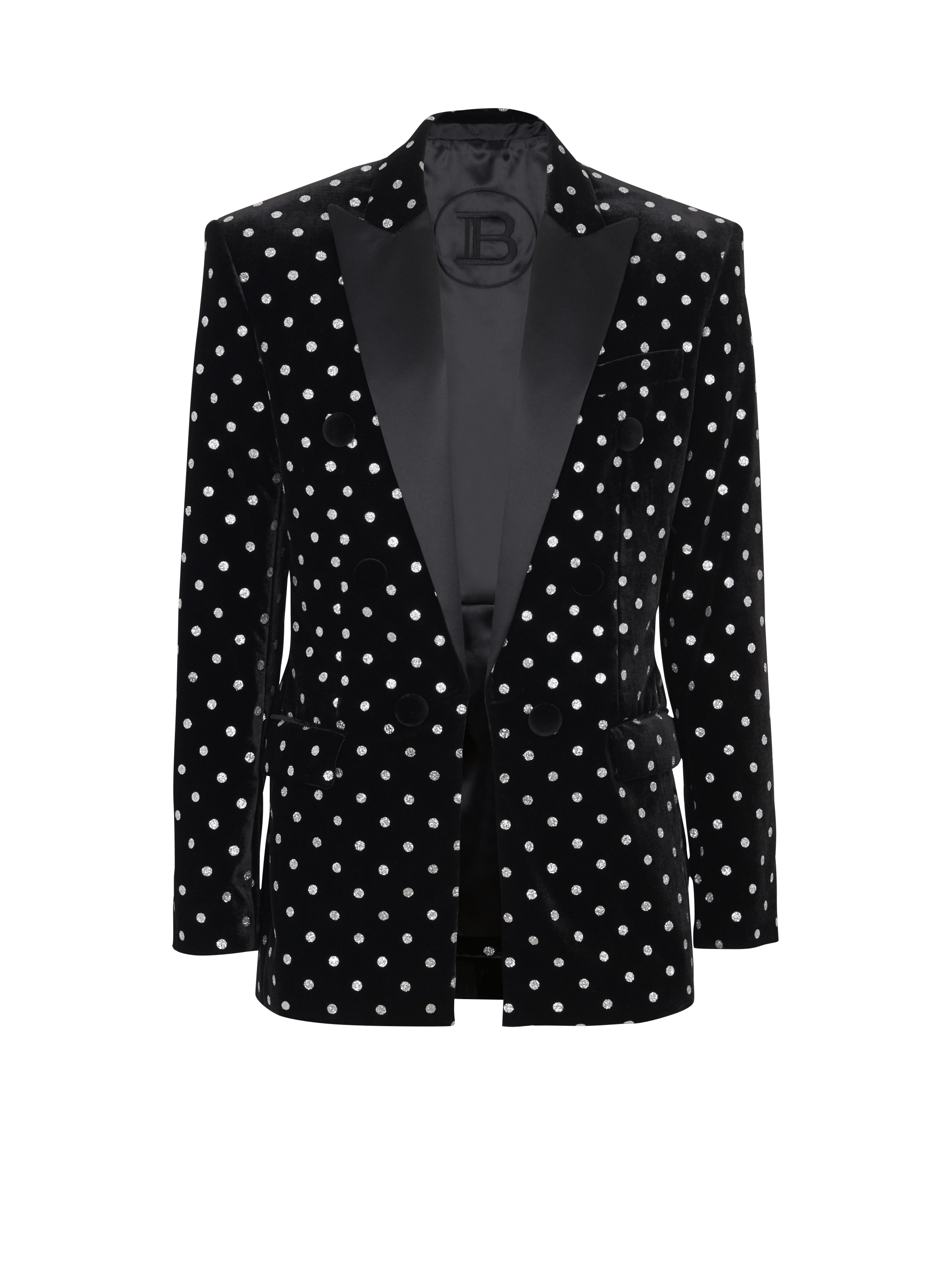 Chaqueta de terciopelo con lunares brillantes