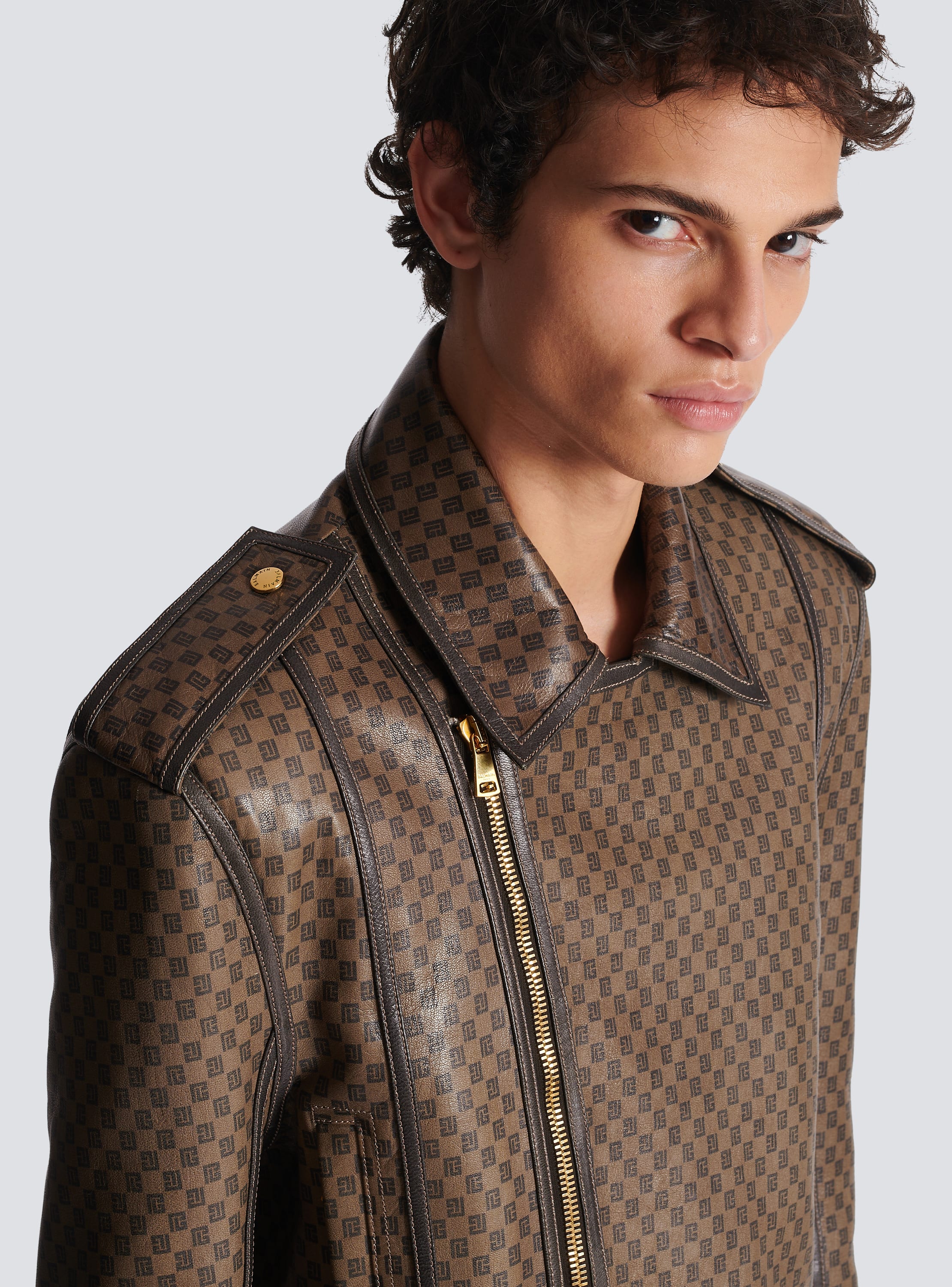 Monogram Printed Leather Biker Jacket - Ready to Wear, LOUIS VUITTON